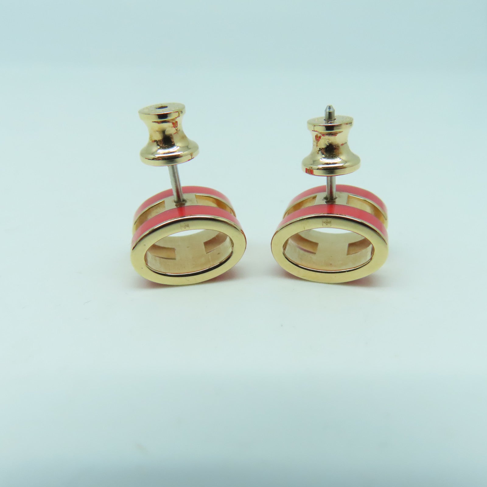 HERMES 金屬Pop H Earrings耳環金色/粉紅色