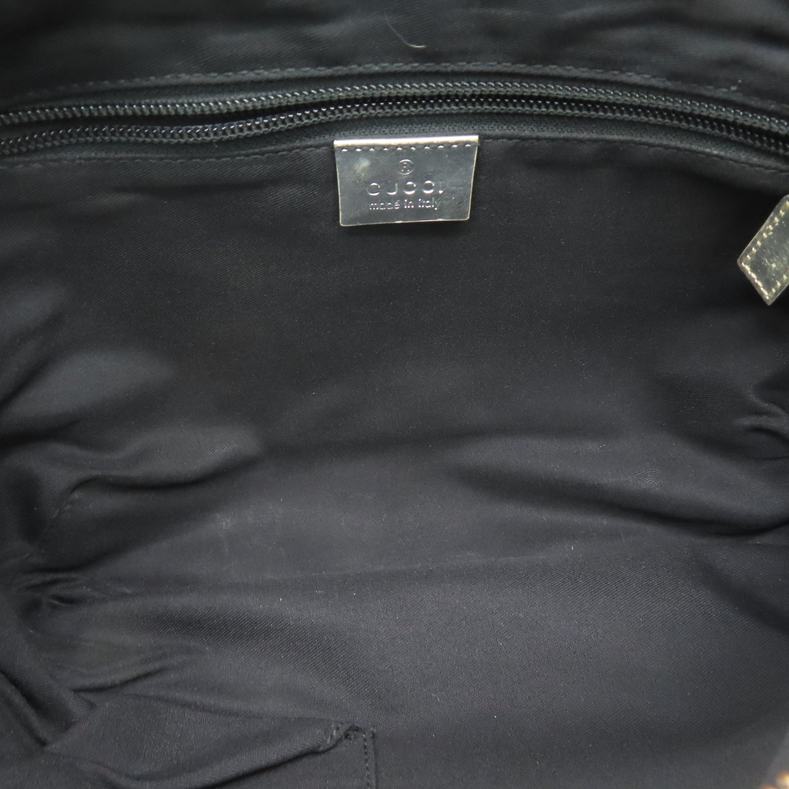 GUCCI 帆布Shoulder Bag银扣肩背袋银色