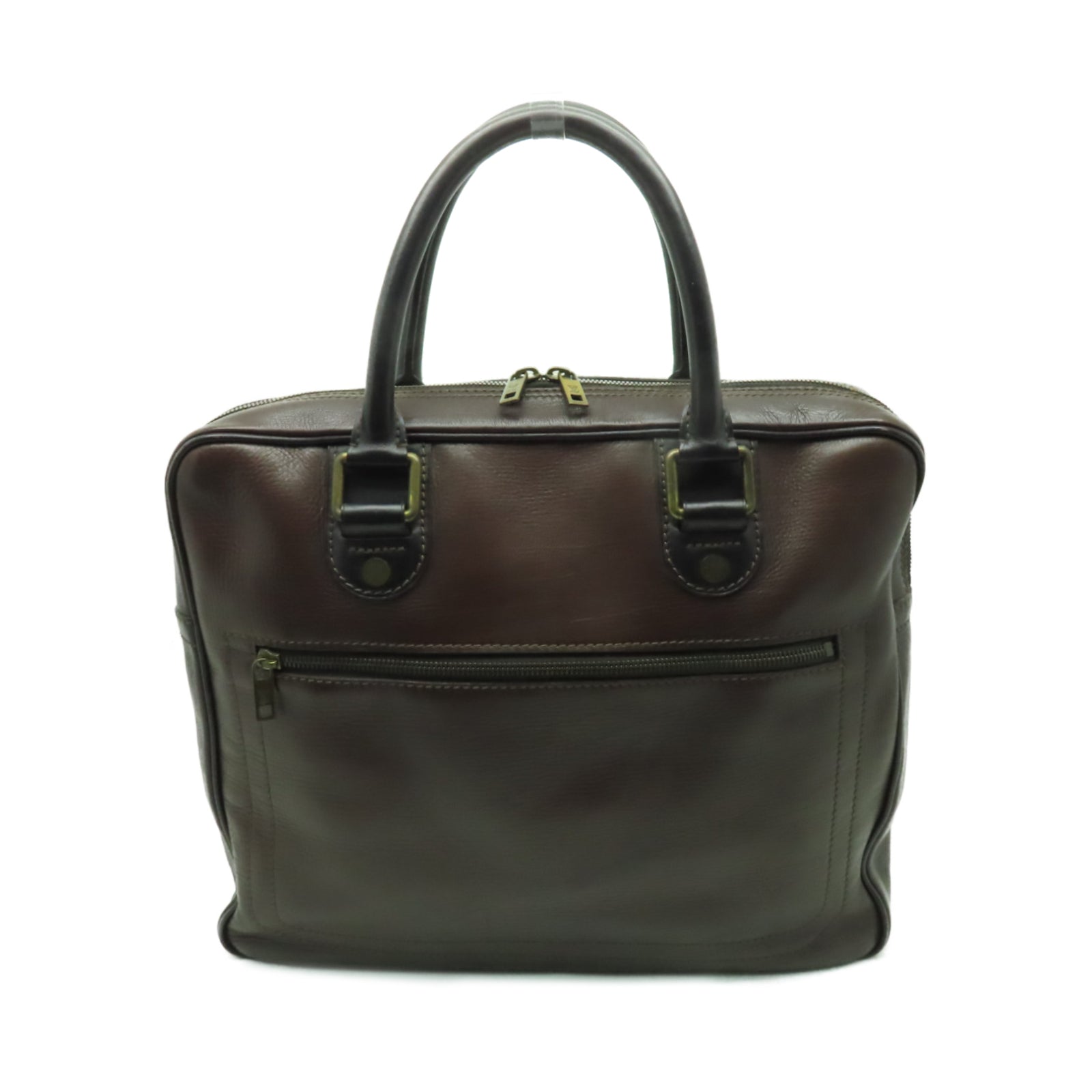 LOUIS VUITTON 【激減優惠】牛皮皮革Briefcase金扣公事包啡色