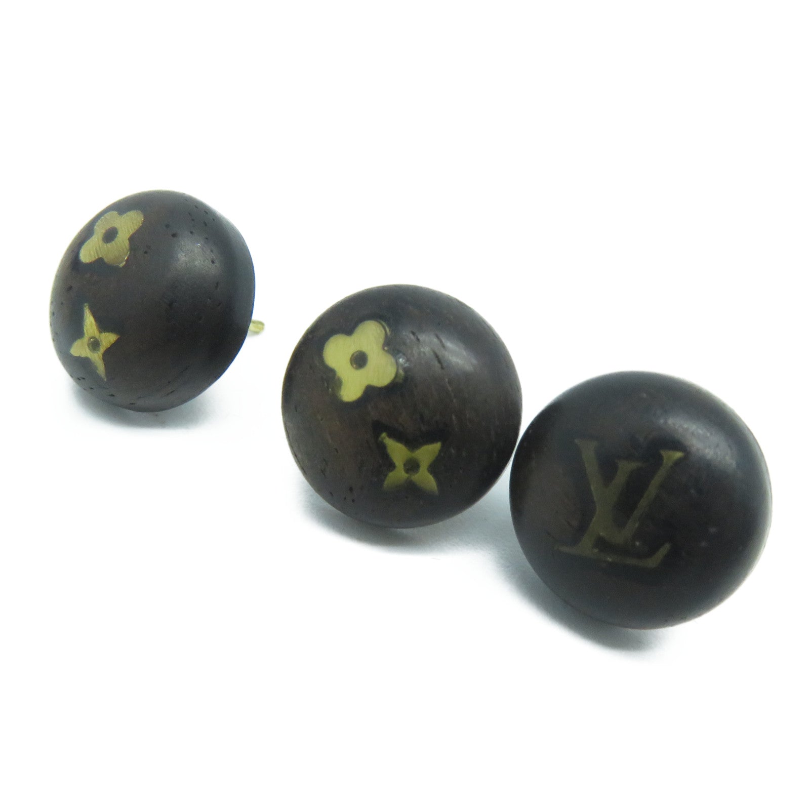 LOUIS VUITTON 木製Earrings耳環啡色/金色