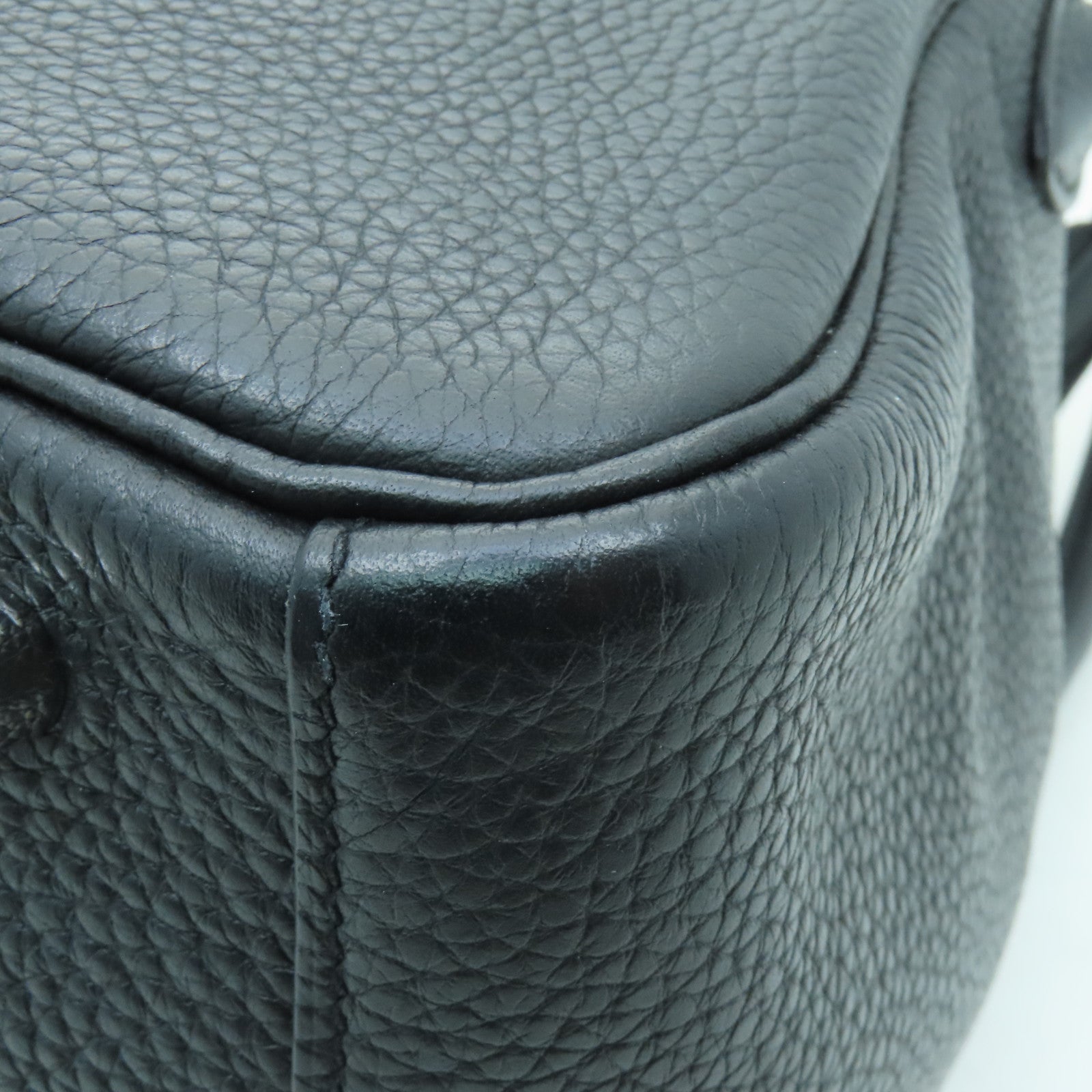 HERMES Clemence皮革Lindy 30銀扣手挽肩背兩用袋Noir黒色