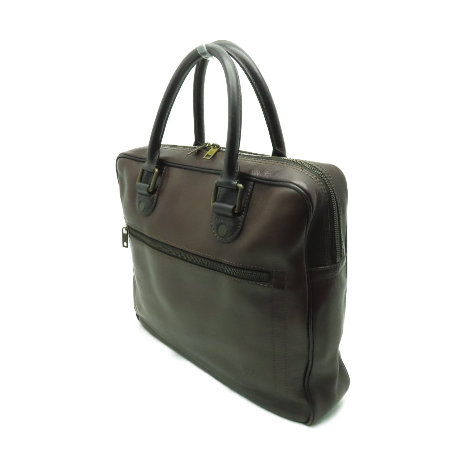 LOUIS VUITTON 【激減優惠】牛皮皮革Briefcase金扣公事包啡色