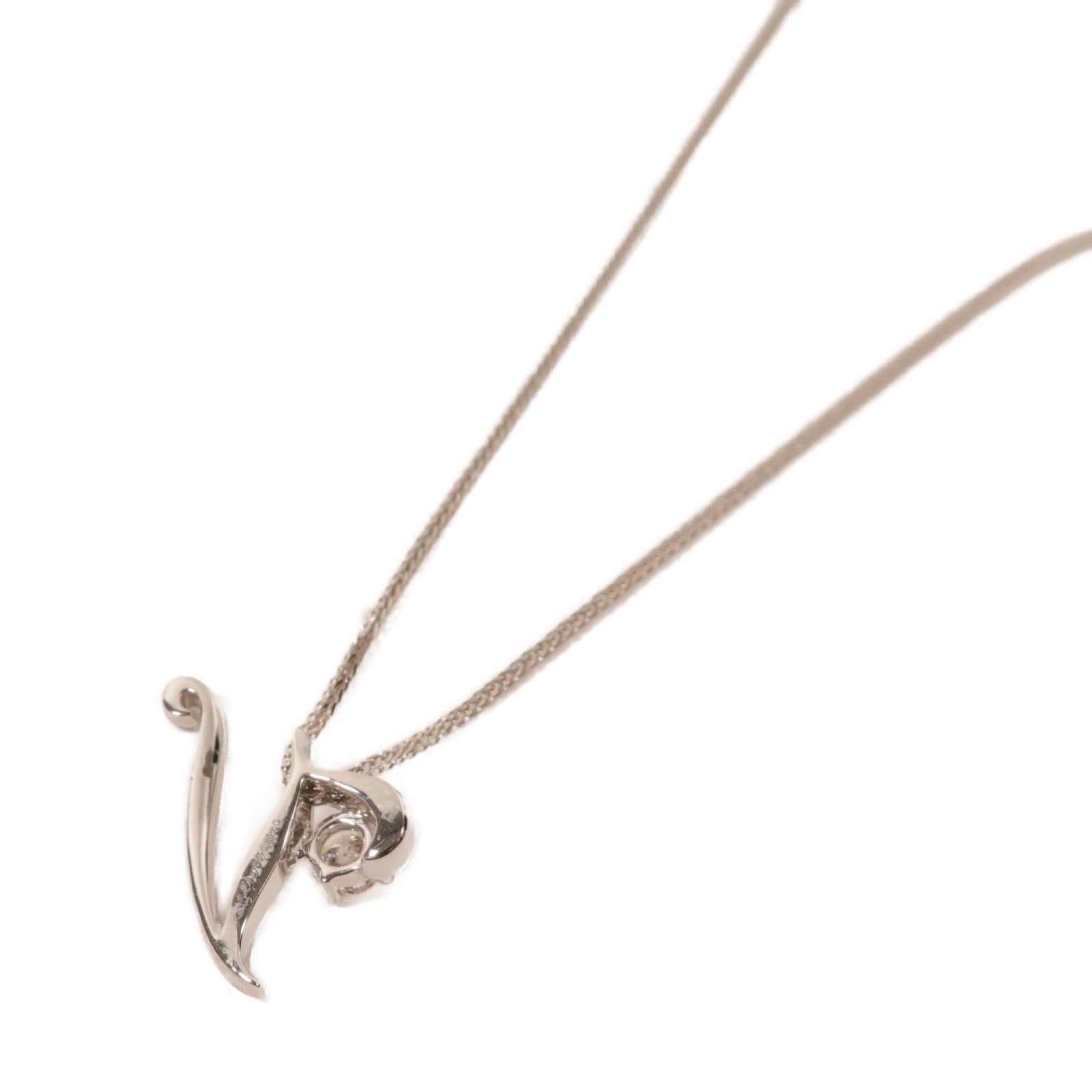 JEWELRY 18K白金Diamond Necklace 0.25ct鑽石項鍊銀色
