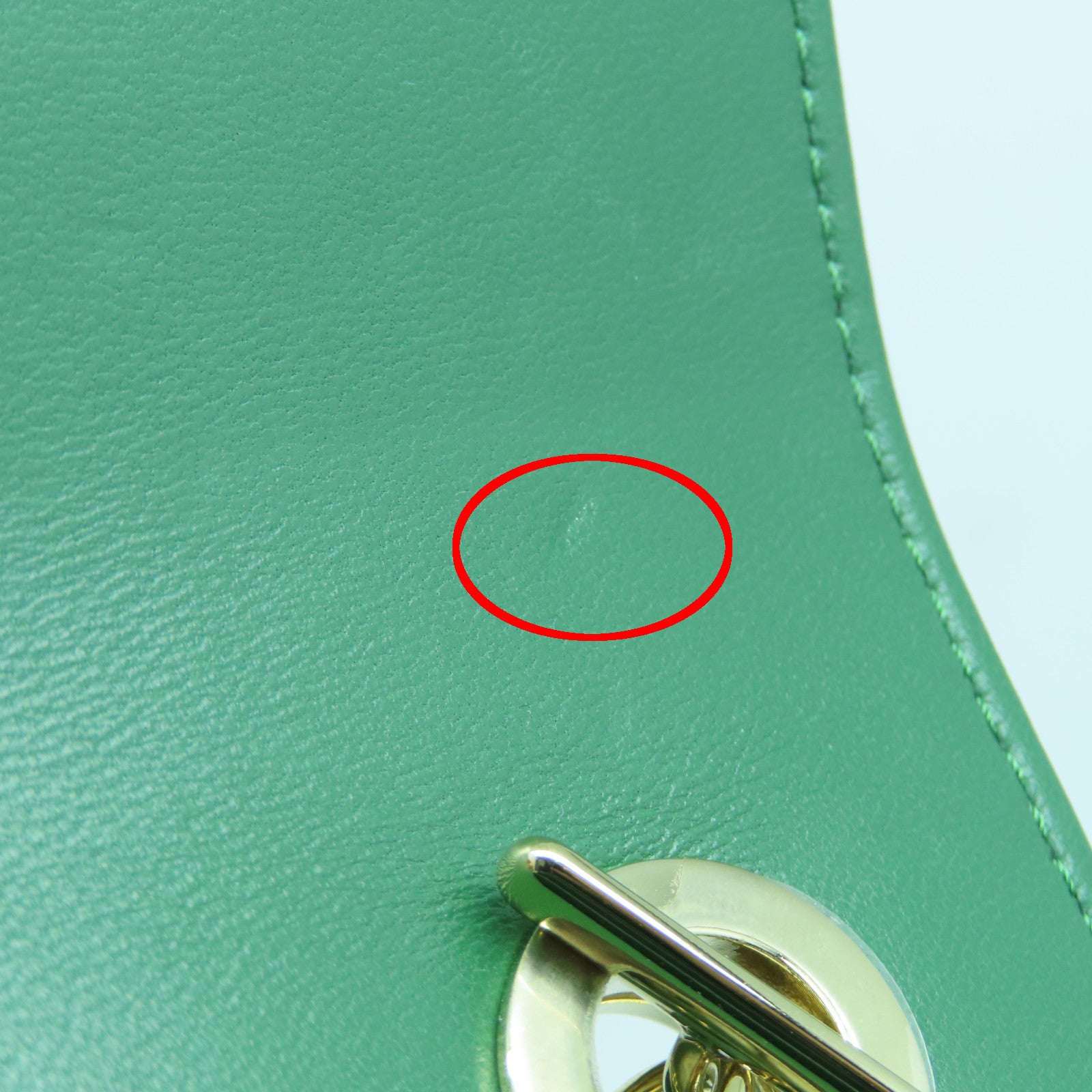CHANEL 斜纹牛皮皮革CC Trendy金扣手挽肩背两用袋绿色