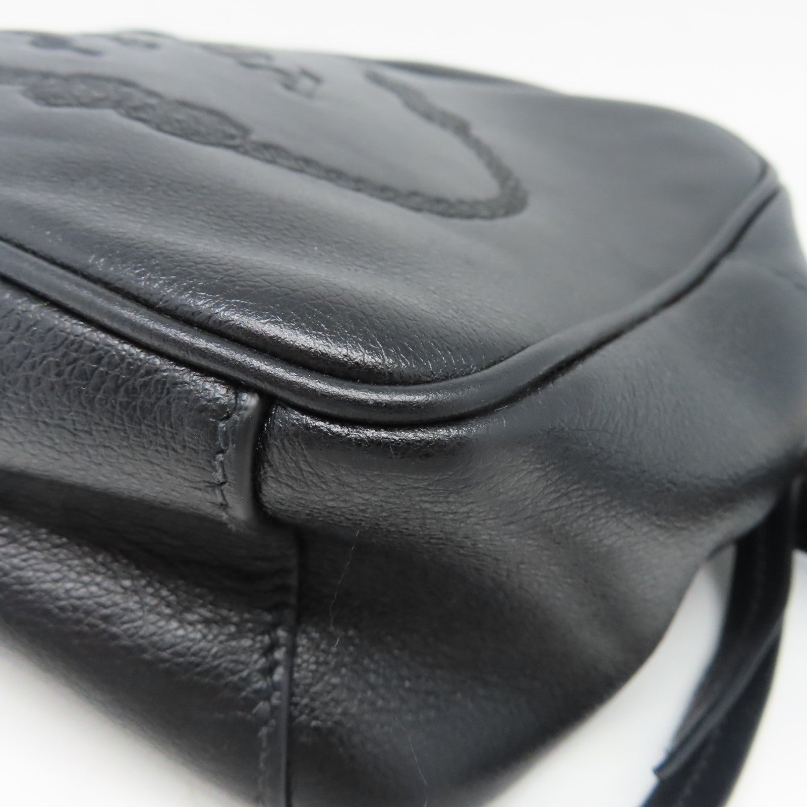 PRADA 牛皮皮革Shoulder Bag金扣肩背袋黑色