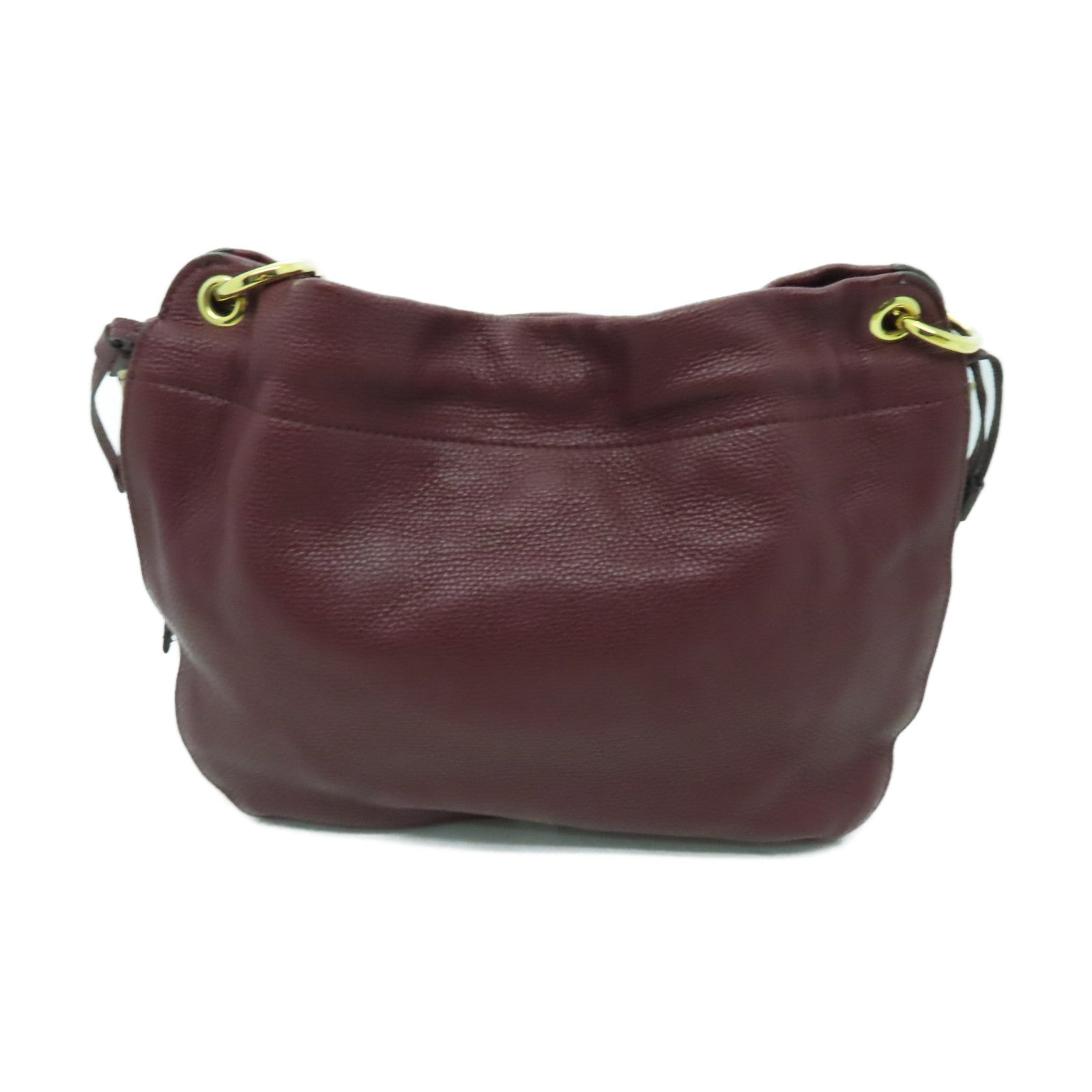 BURBERRY 牛皮皮革Shoulder Bag金扣肩背袋深紅色