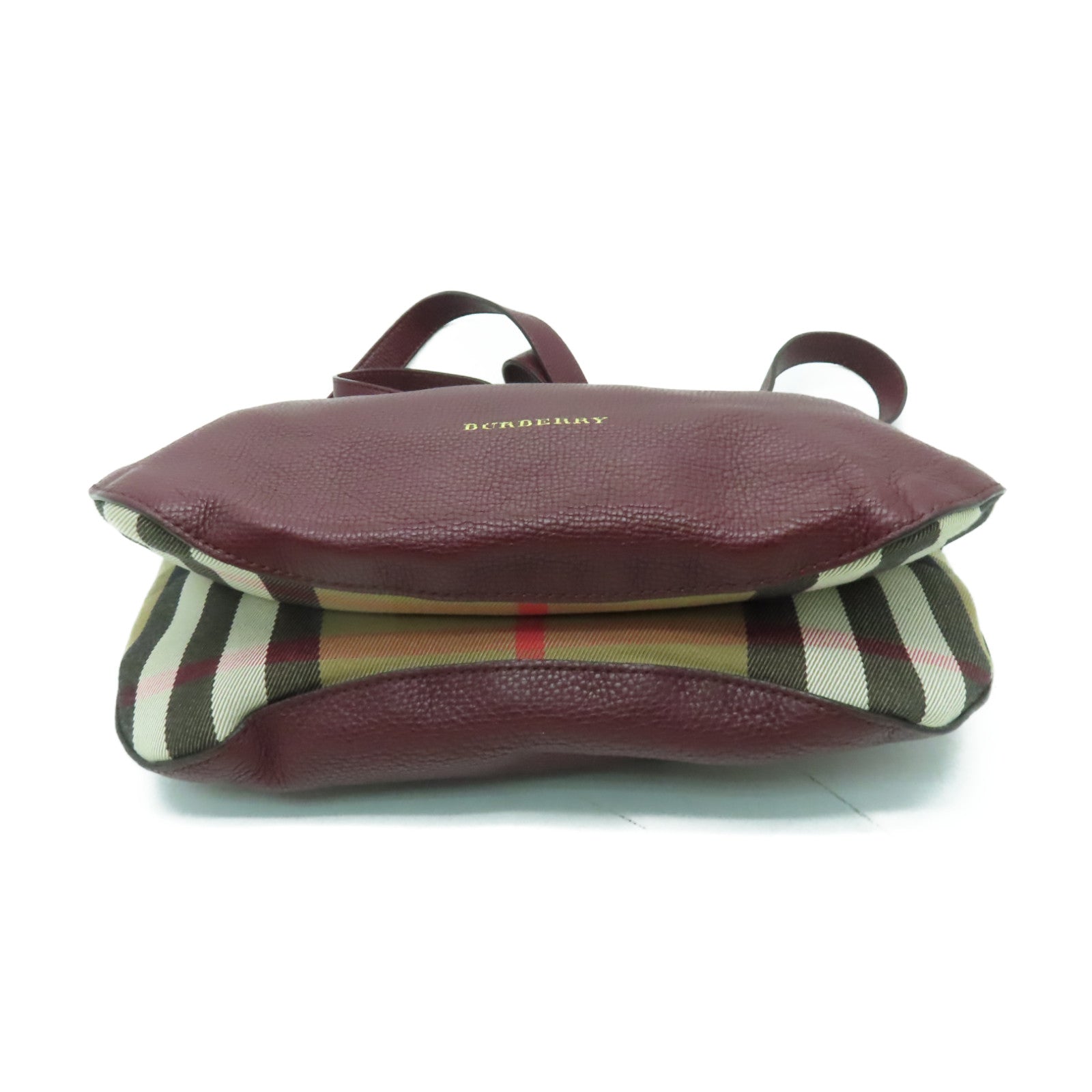 BURBERRY 牛皮皮革Shoulder Bag金扣肩背袋深紅色