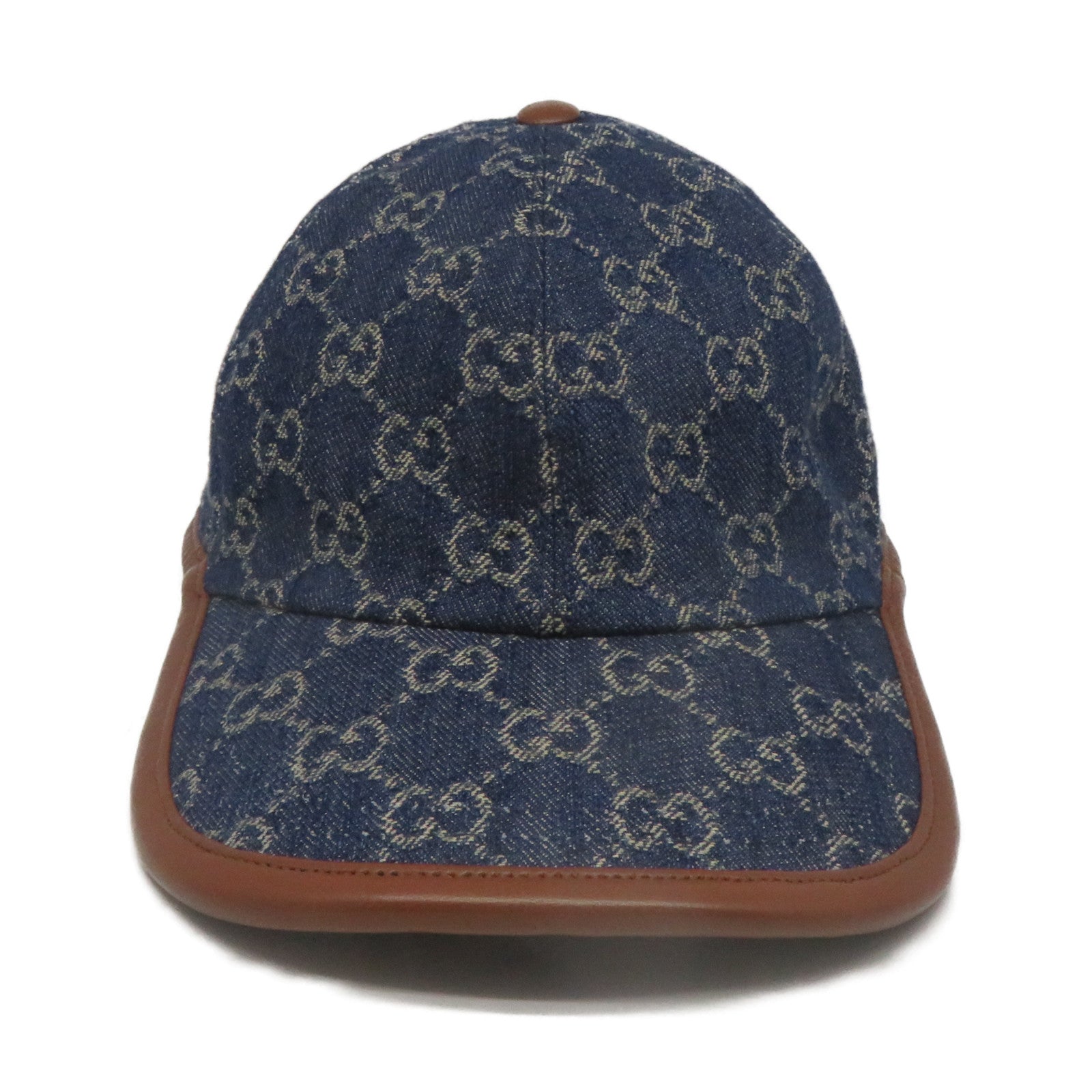 GUCCI 牛仔布GG Baseball Cap棒球帽藍色棕色
