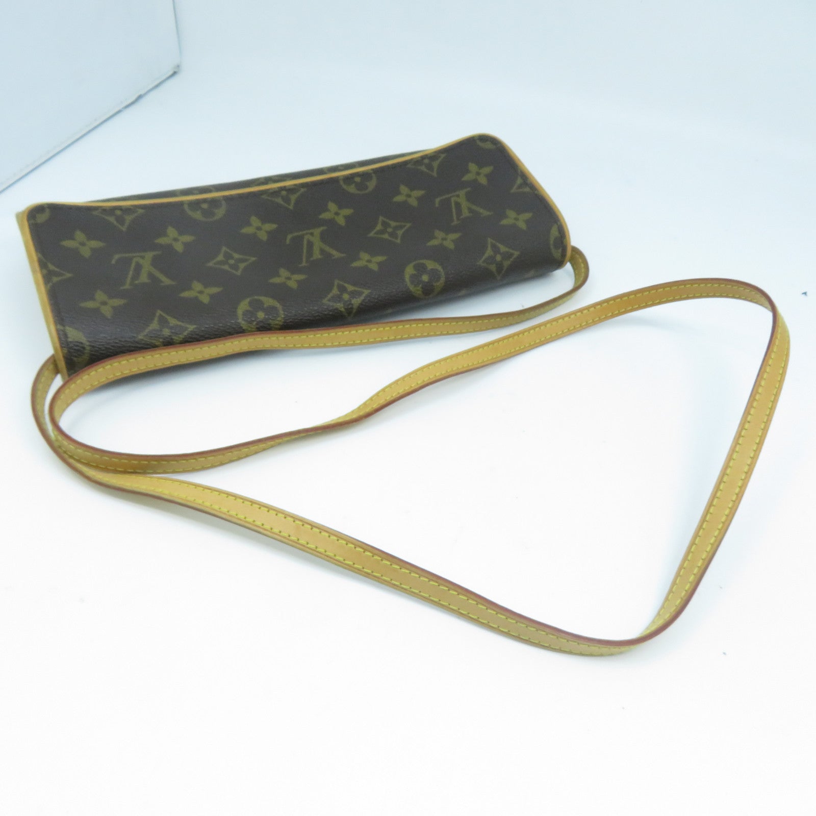 LOUIS VUITTON Monogram Pochette Twin GM金扣肩背袋啡色