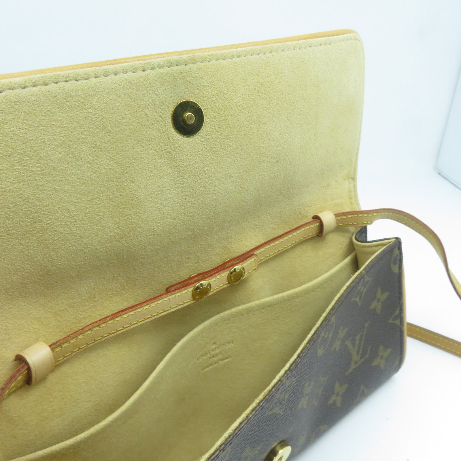 LOUIS VUITTON Monogram Pochette Twin GM金扣肩背袋啡色