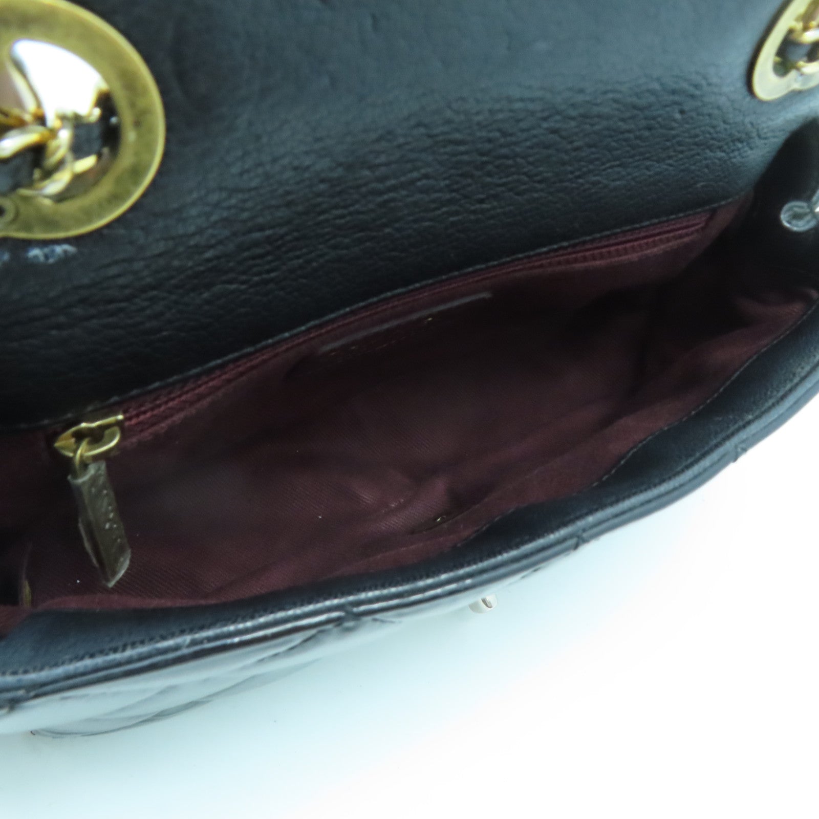 CHANEL rhombic cowhide leather Chain Shoulder gold buckle chain shoulder bag black