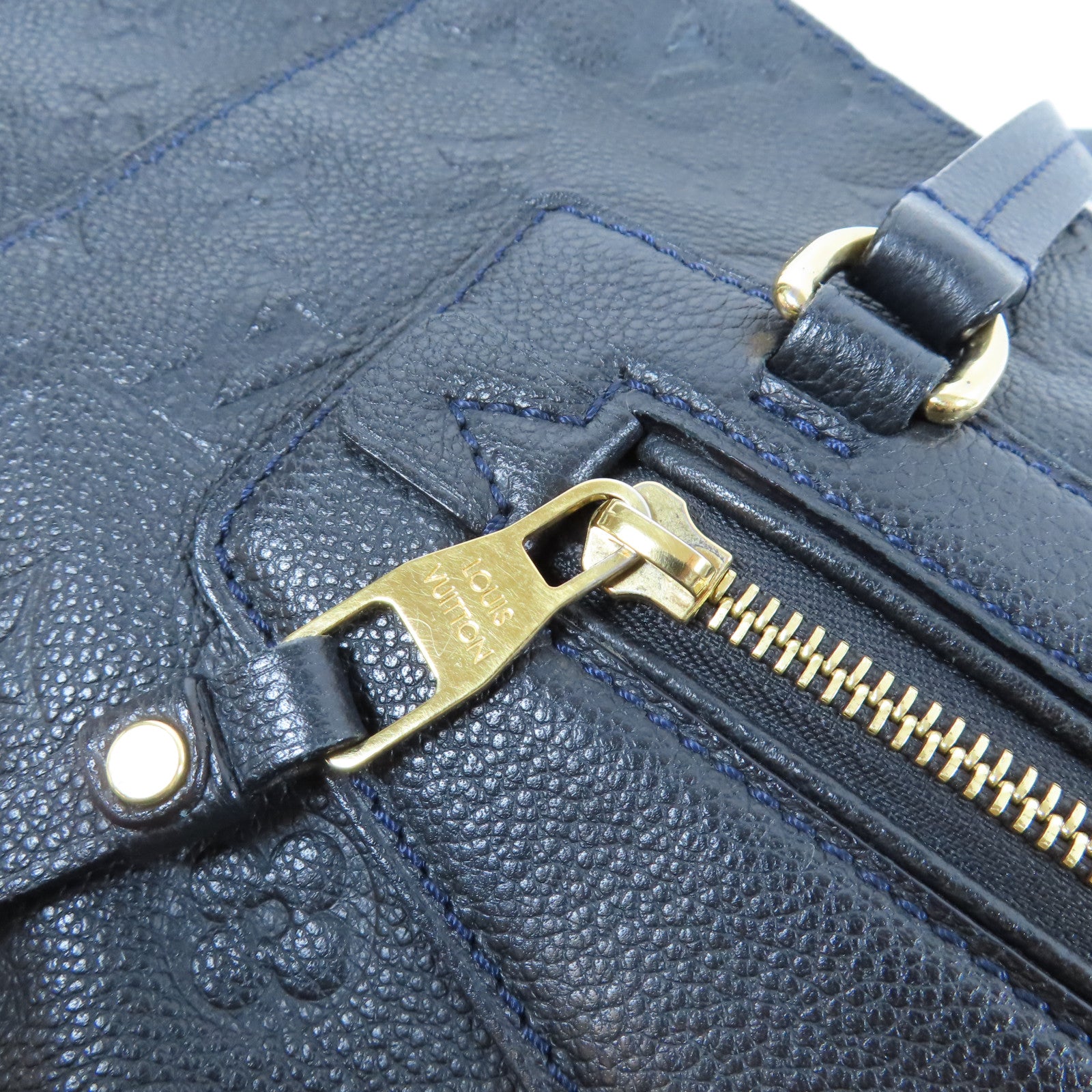 LOUIS VUITTON Monogram Empreinte Laminense PM金扣肩背袋黑色
