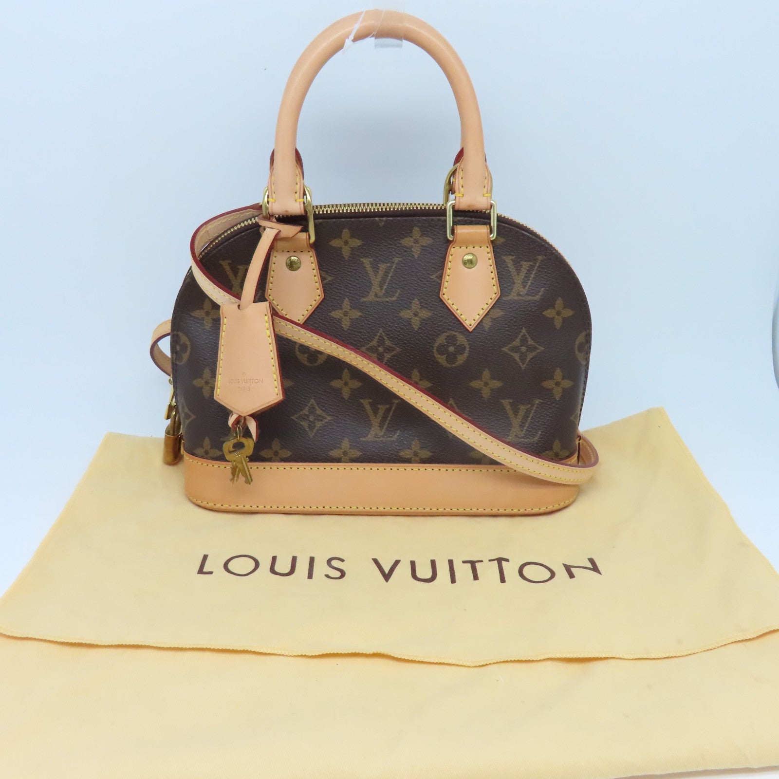LOUIS VUITTON Monogram Alma BB金扣手挽肩背兩用袋啡色