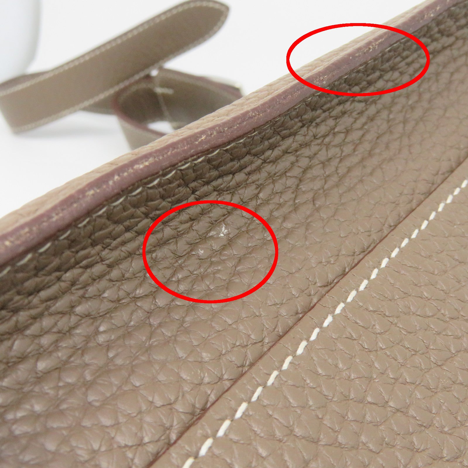 HERMES Clemence皮革Jypsiere 28銀扣肩背袋大象灰
