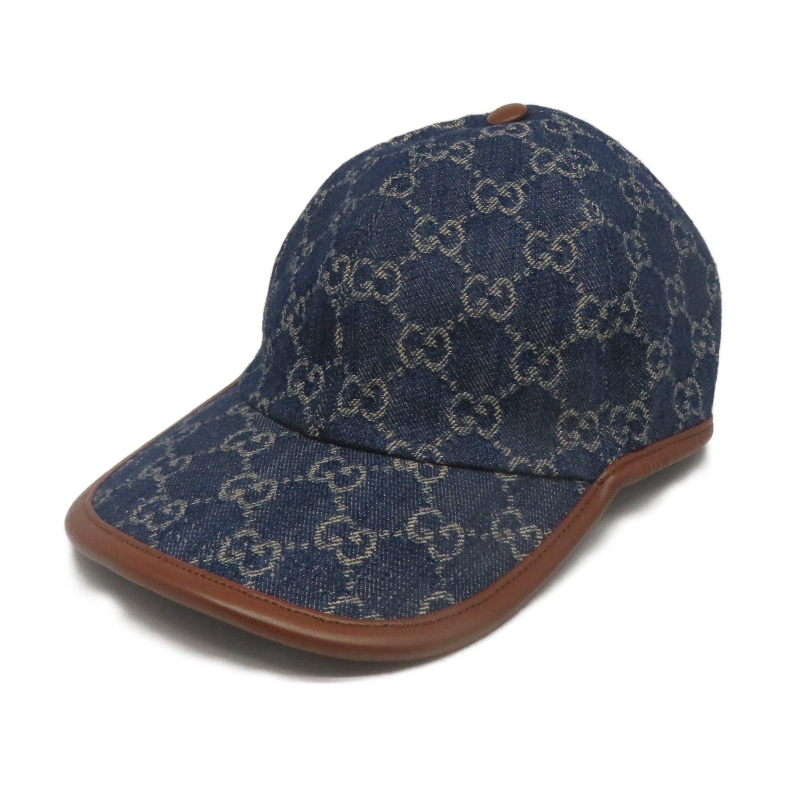 GUCCI 牛仔布GG Baseball Cap棒球帽藍色棕色