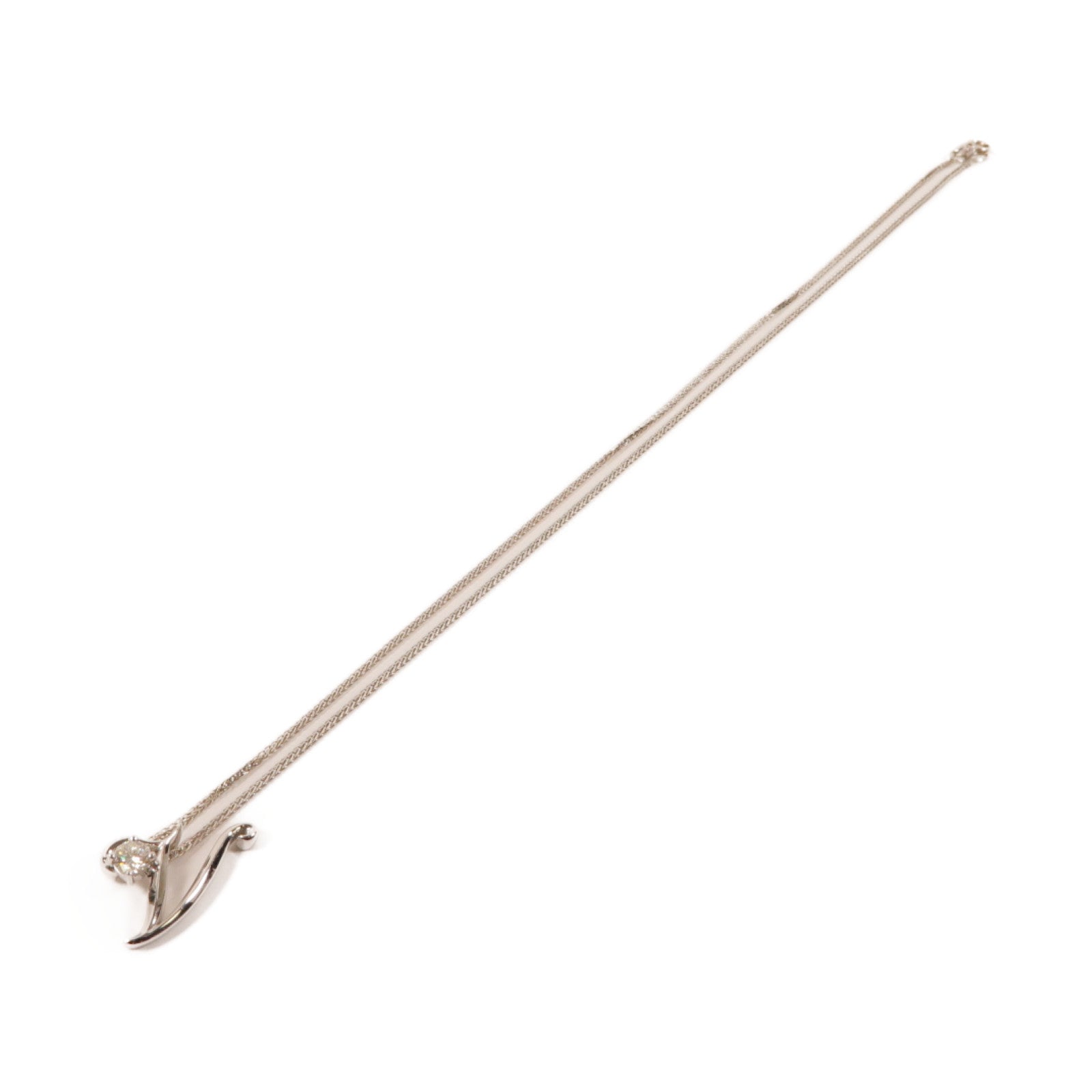 JEWELRY 18K白金Diamond Necklace 0.25ct鑽石項鍊銀色