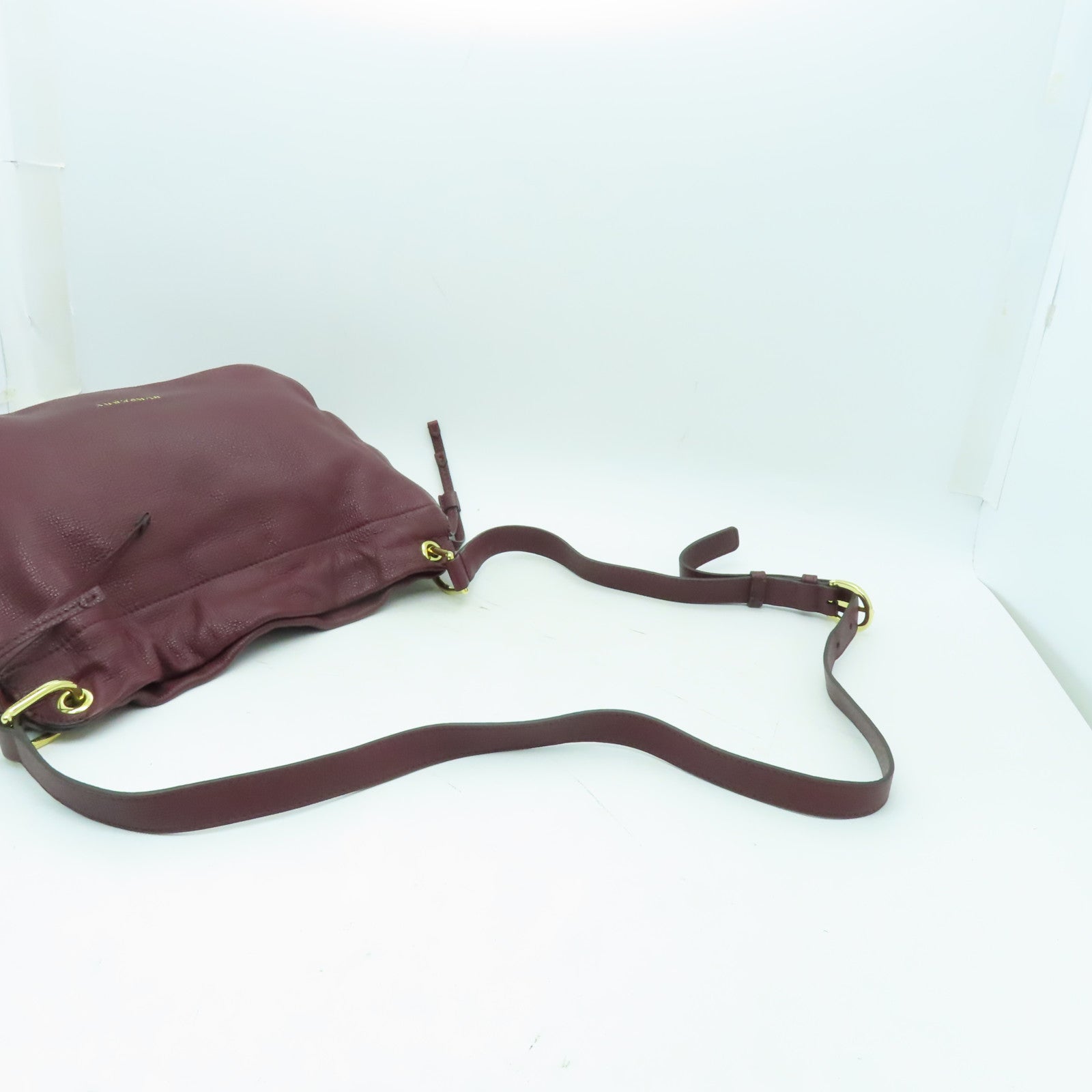 BURBERRY 牛皮皮革Shoulder Bag金扣肩背袋深紅色