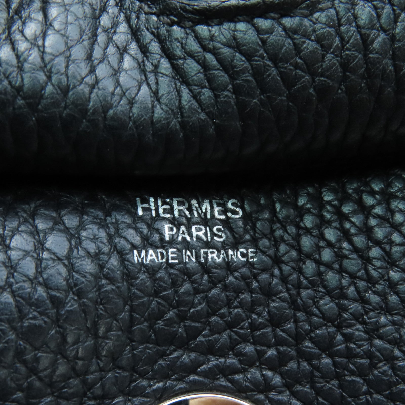 HERMES Clemence皮革Lindy 30銀扣手挽肩背兩用袋Noir黒色
