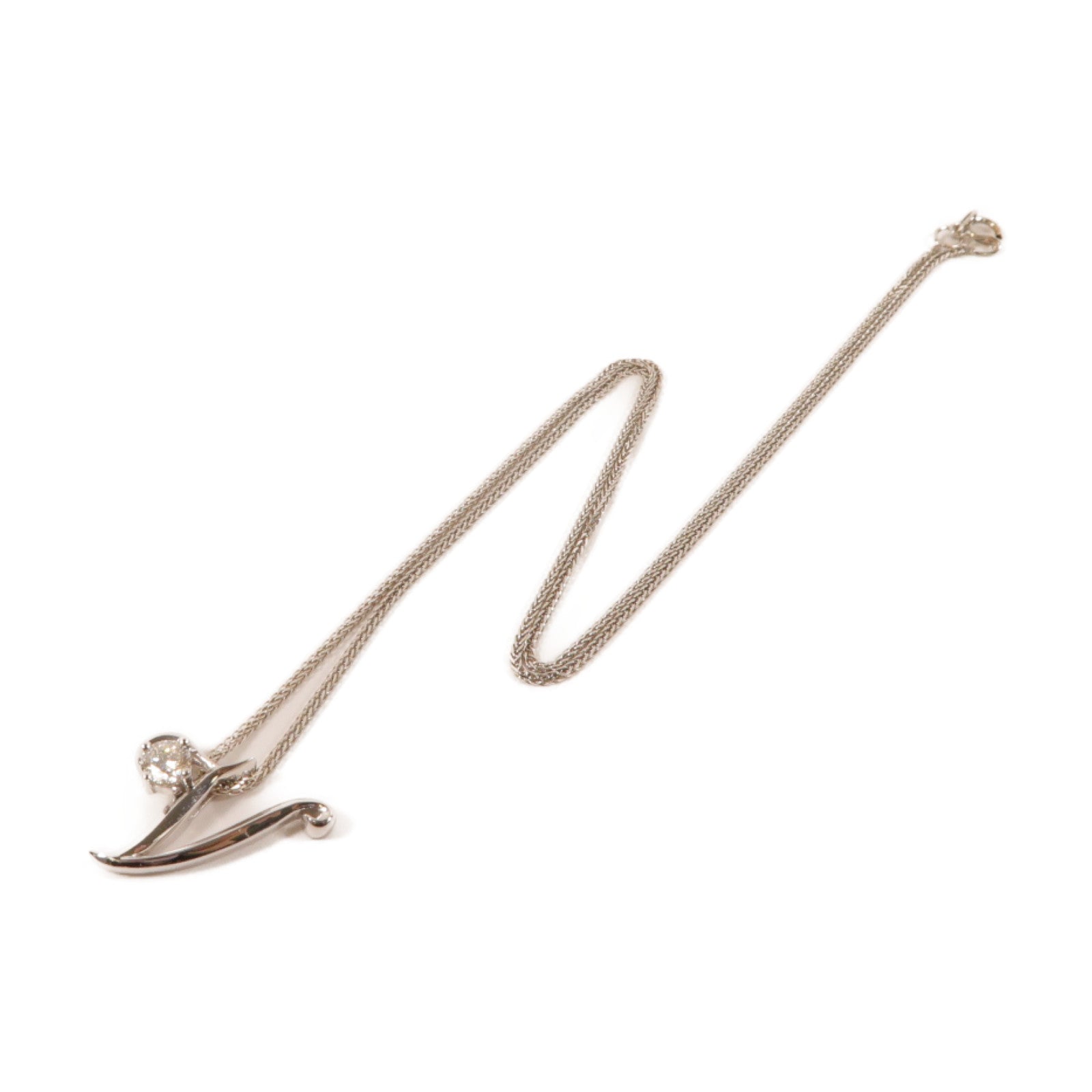 JEWELRY 18K白金Diamond Necklace 0.25ct鑽石項鍊銀色