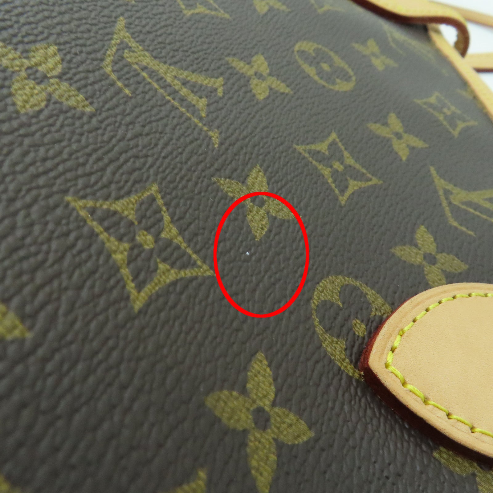 LOUIS VUITTON Monogram Neverfull MM gold buckle handle bag brown