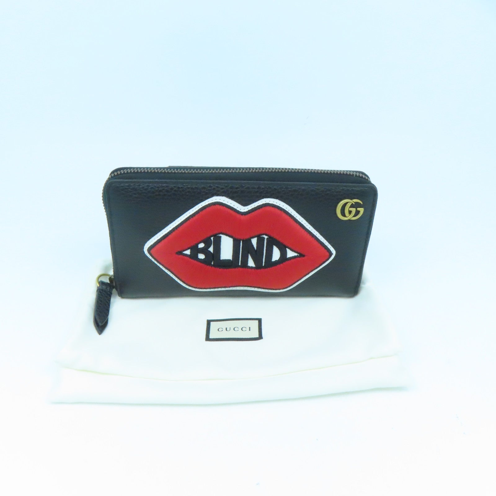 GUCCI 牛皮皮革Long Wallet金扣长钱包黑色