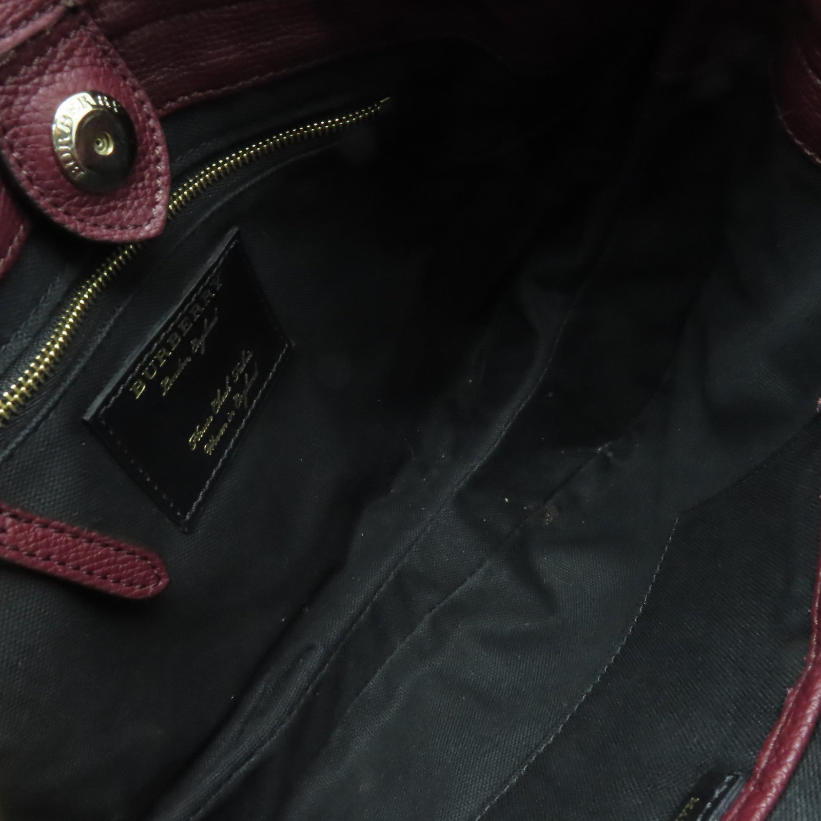 BURBERRY 牛皮皮革Shoulder Bag金扣肩背袋深紅色