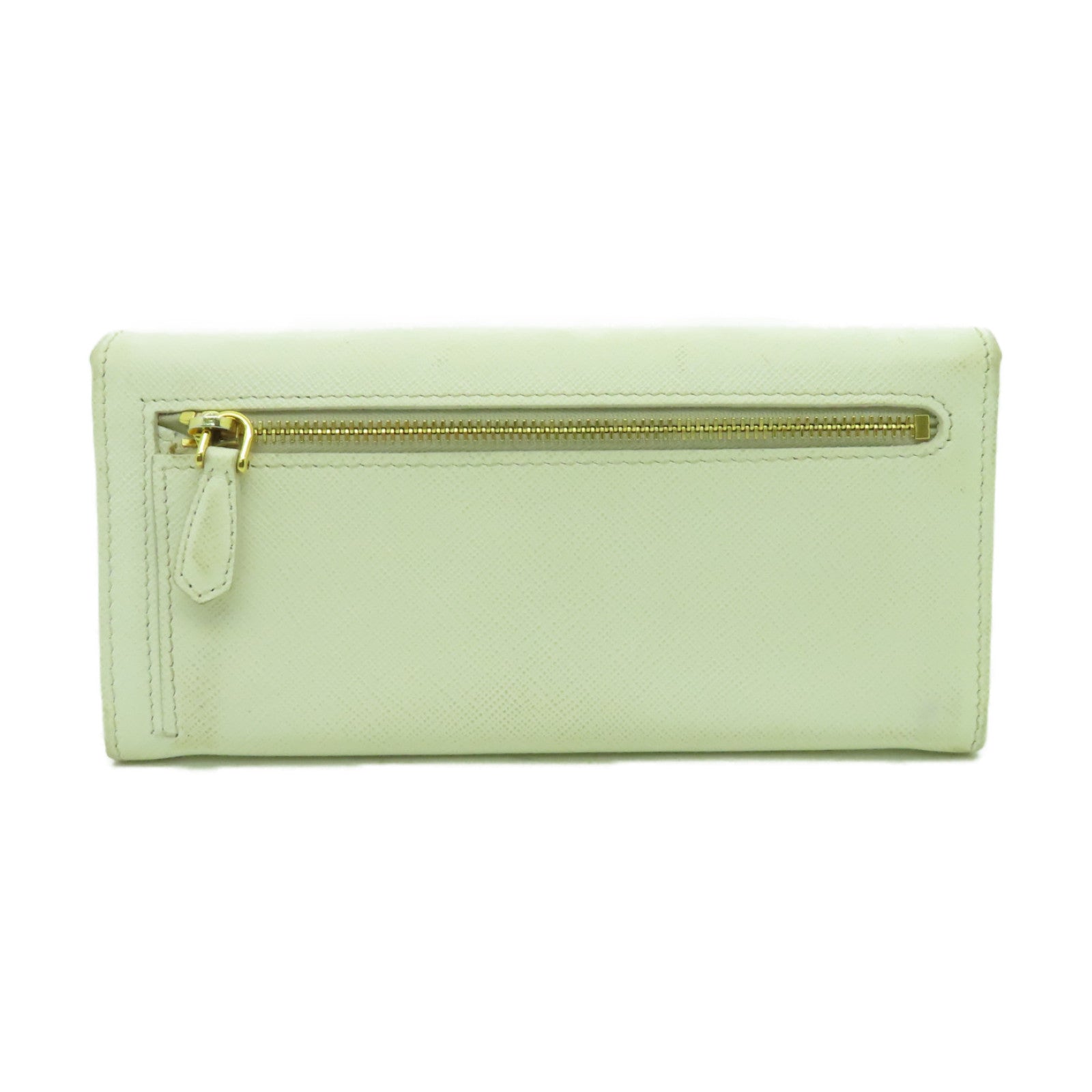 PRADA 牛皮皮革Long Wallet金扣長錢包白色