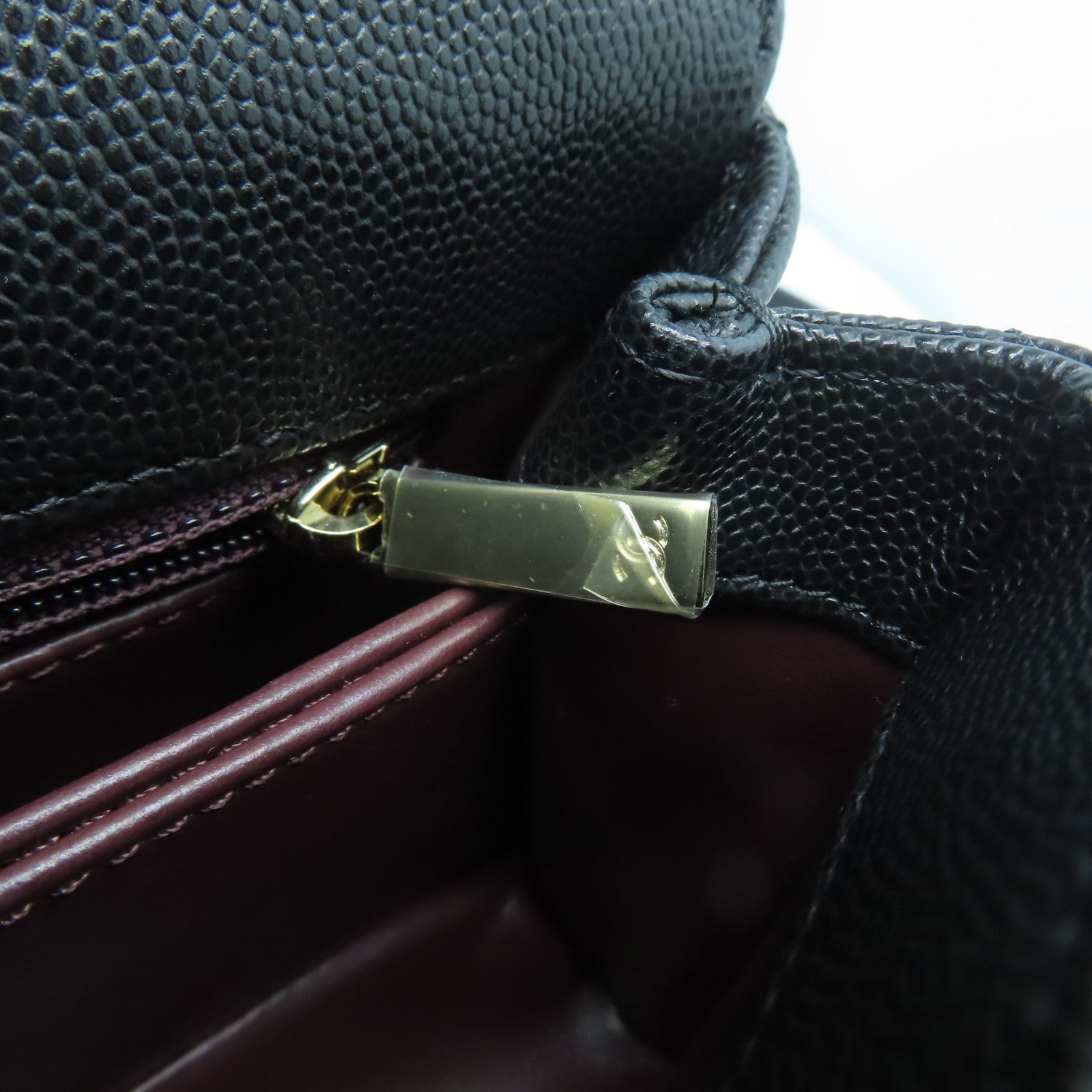 CHANEL 菱格Caviar皮革Coco Handle Mini金扣手挽肩背兩用袋黑色