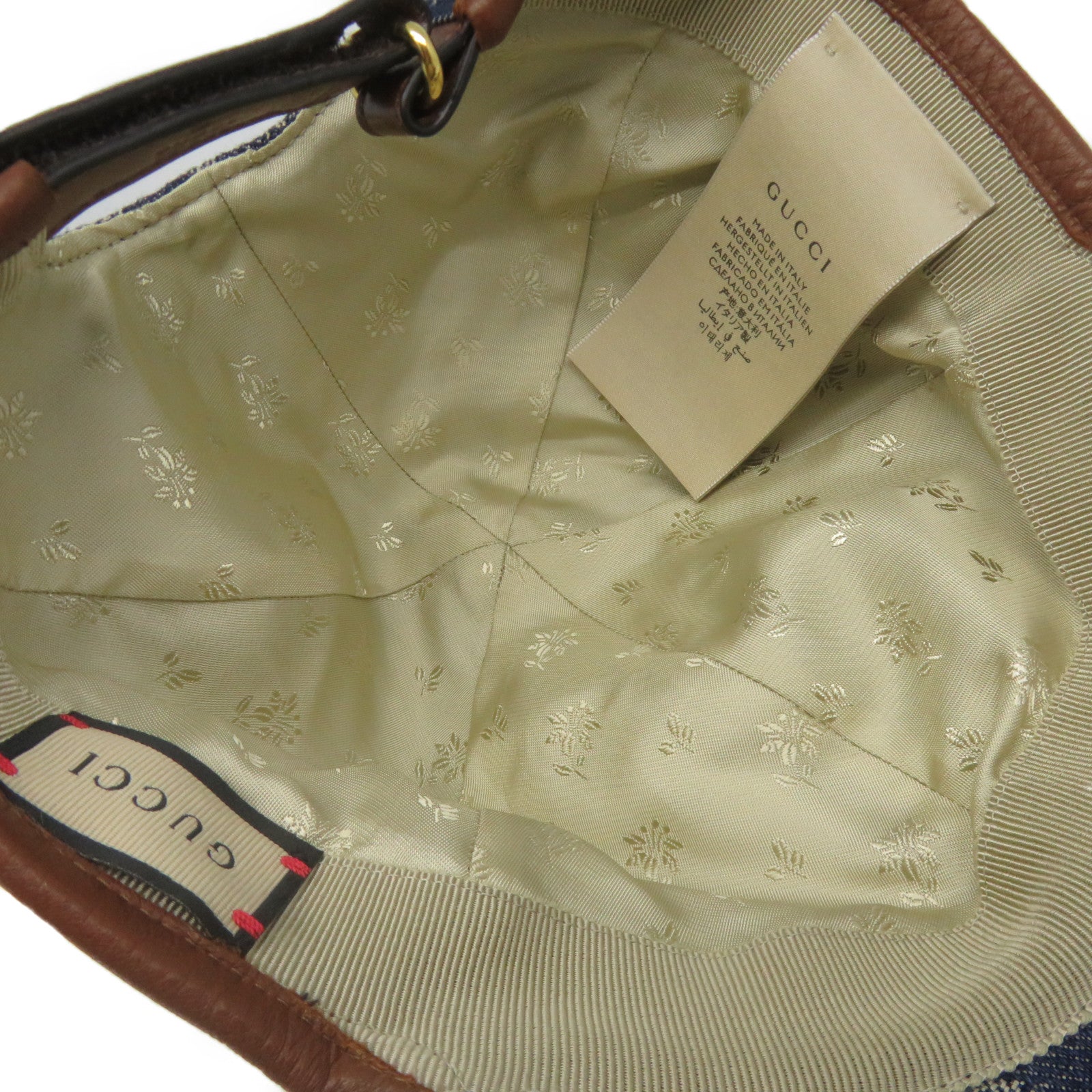 GUCCI 牛仔布GG Baseball Cap棒球帽藍色棕色