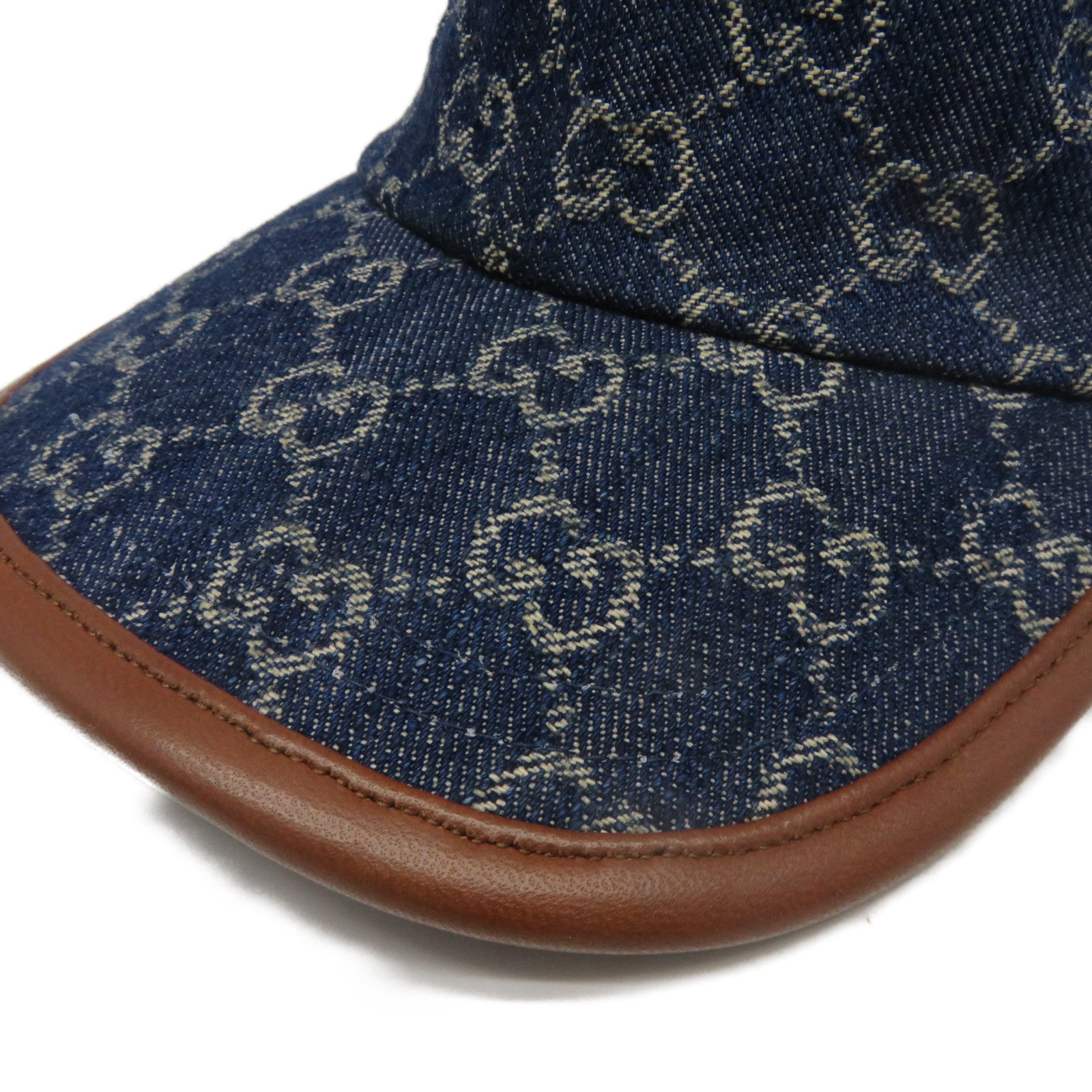 GUCCI 牛仔布GG Baseball Cap棒球帽藍色棕色