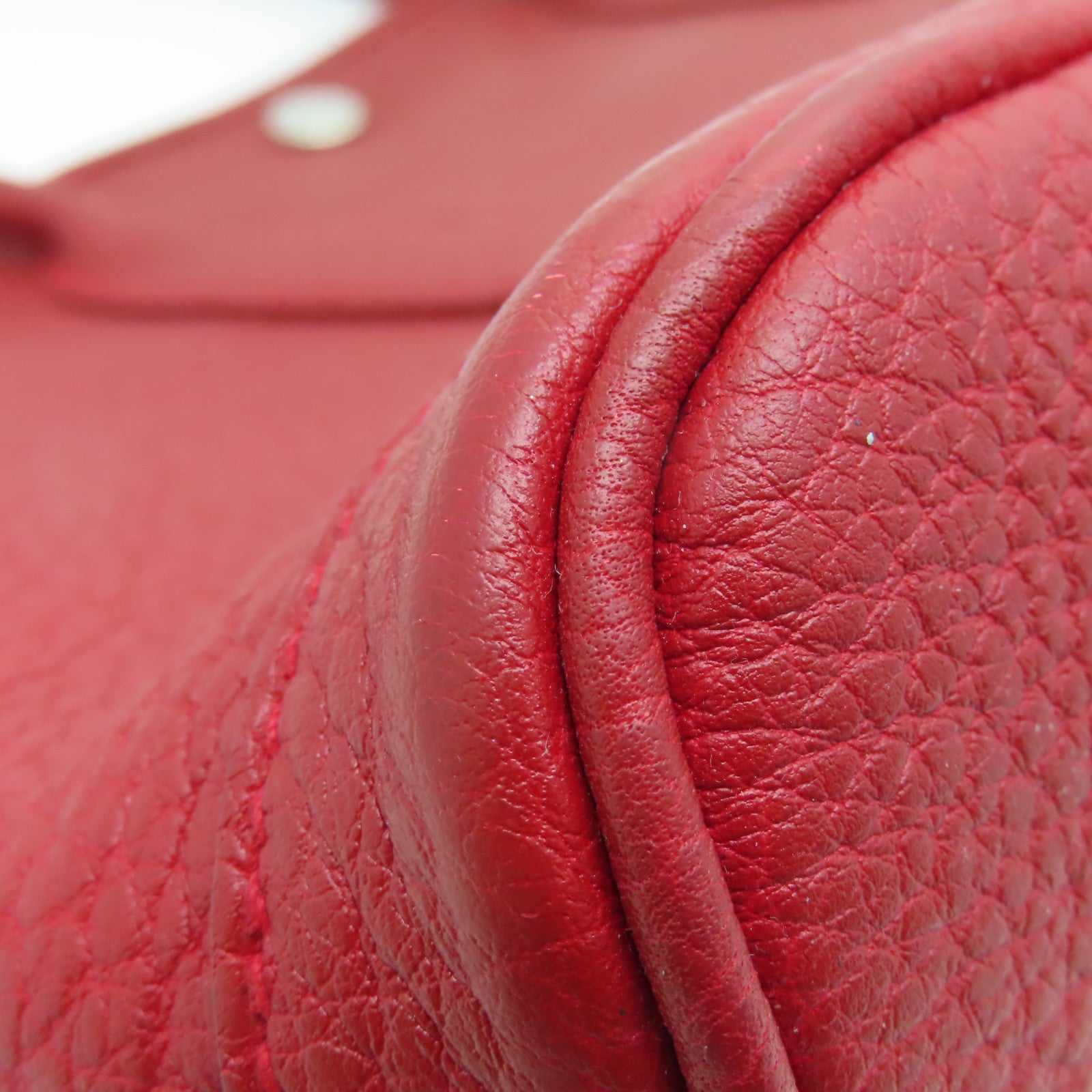 HERMES Negonda Leather Garden Party TPM Silver Buckle Handle Rouge Casaque  Red