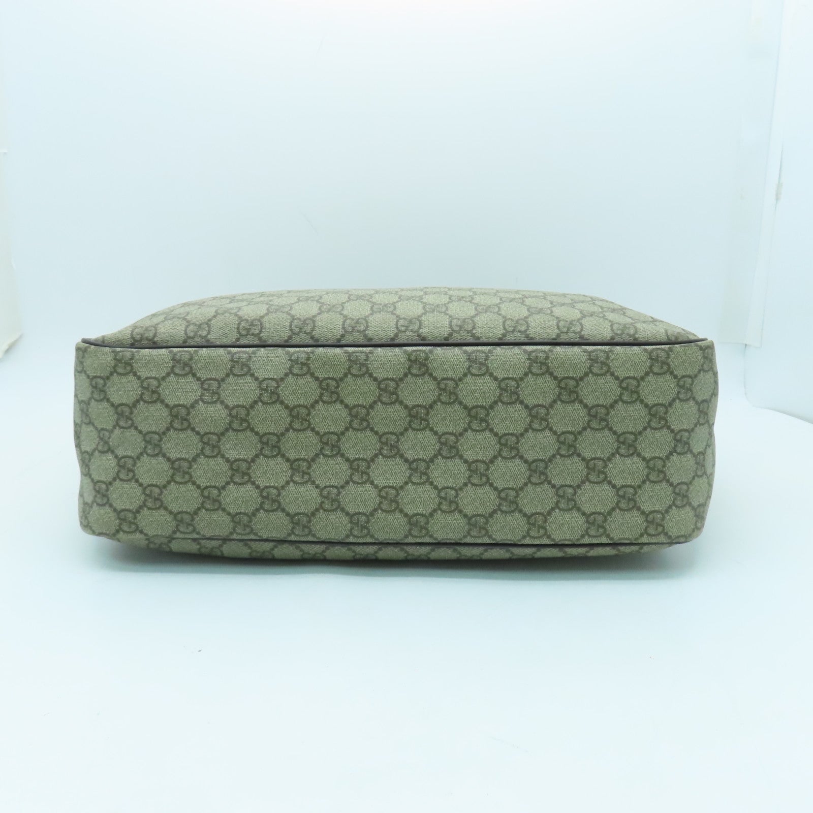GUCCI coated canvas Shoulder Bag gold buckle shoulder bag brown