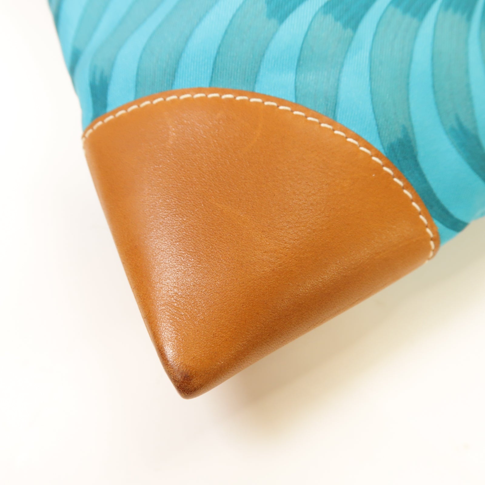 HERMES 絲質Silk City銀扣肩背袋綠色