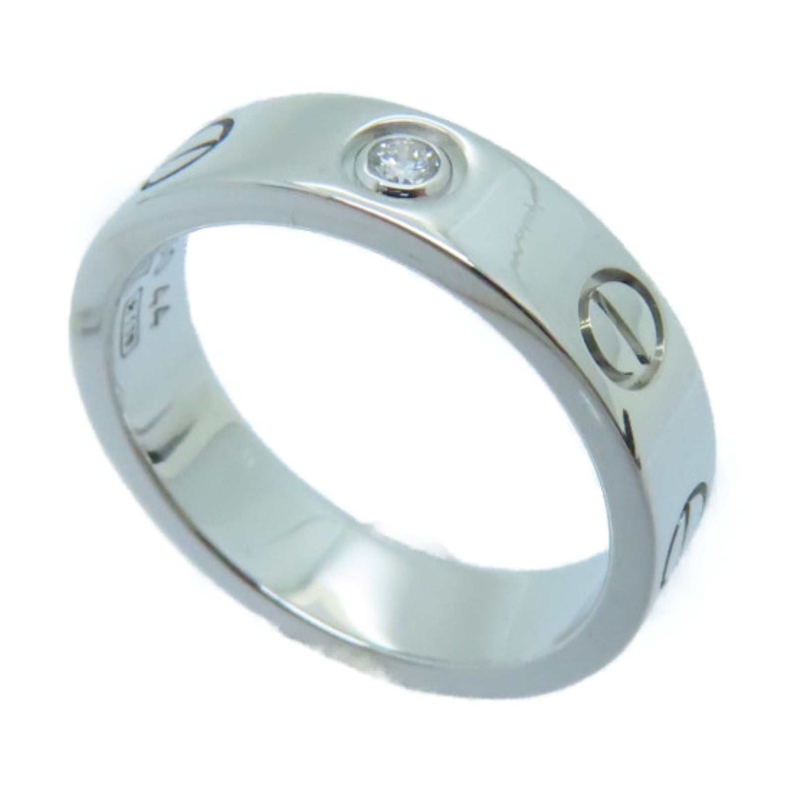 CARTIER 18K白金Love Ring One Dia戒指US#3/Cartier#44