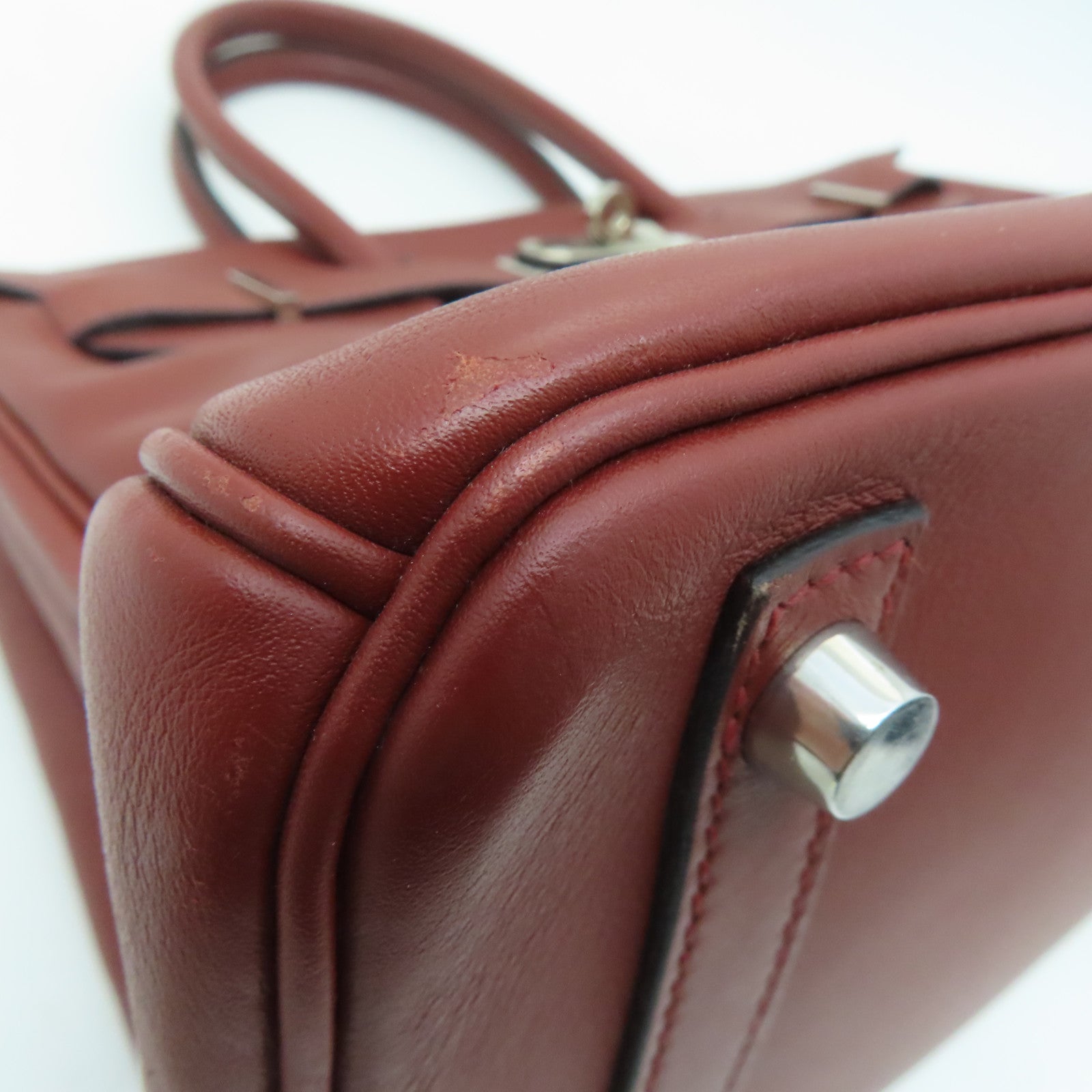 HERMES [Sharp Discount] Swift Leather Birkin 30 Silver Buckle Hand Bag Rough H/Brown