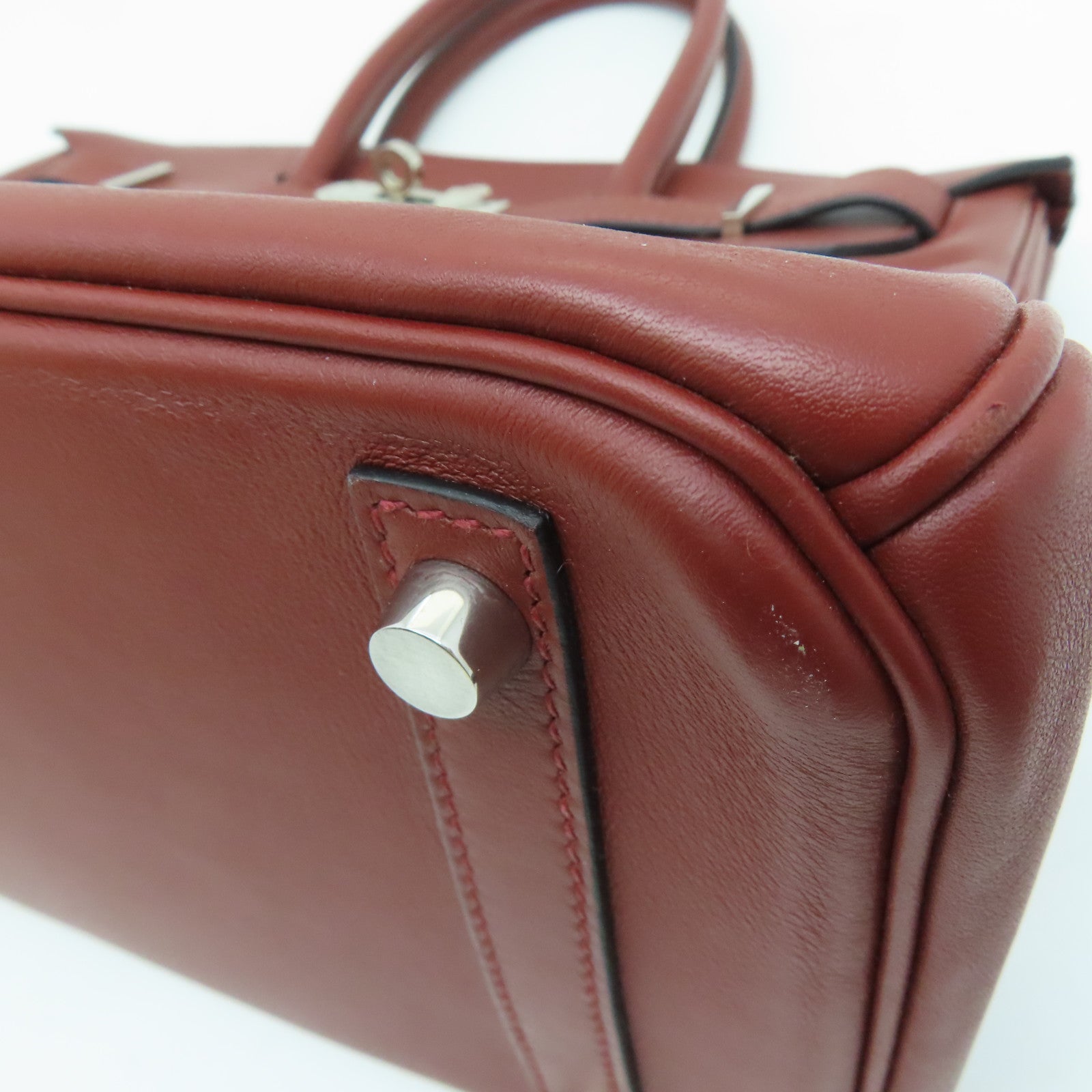 HERMES [Sharp Discount] Swift Leather Birkin 30 Silver Buckle Hand Bag Rough H/Brown