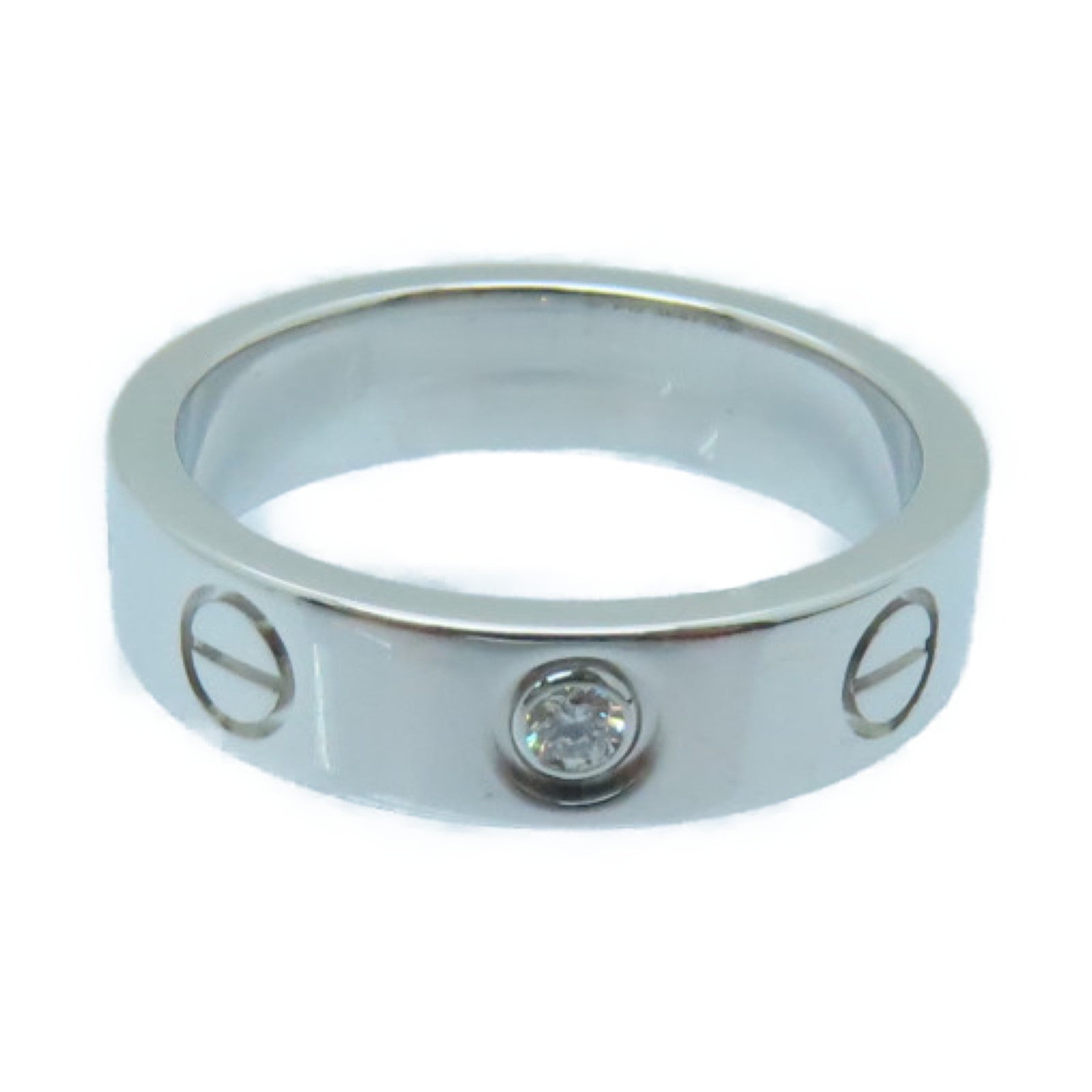 CARTIER 18K White Gold Love Ring One Dia Ring US 3 Cartier 44 Brand Off Hong Kong Online Store