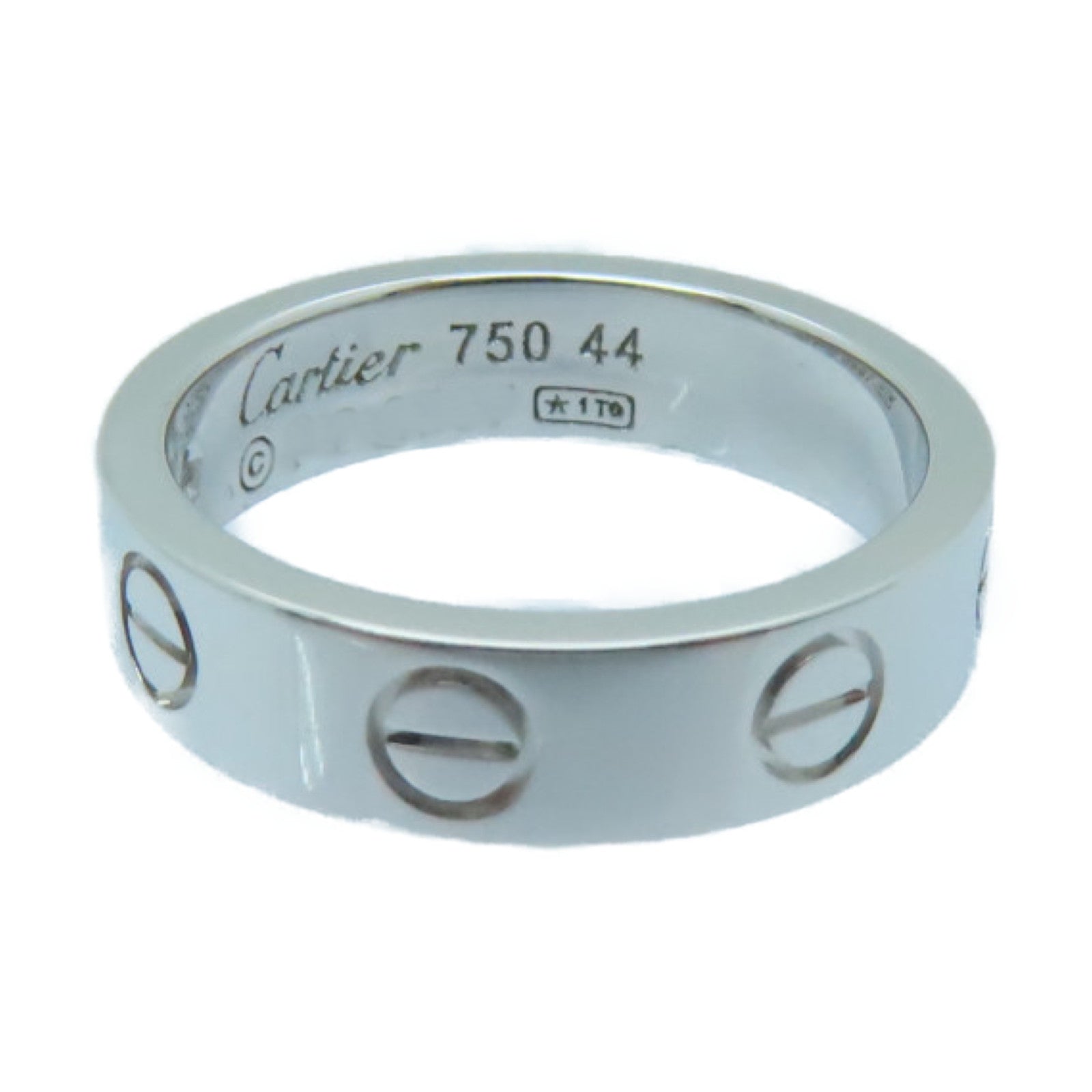 CARTIER 18K白金Love Ring One Dia戒指US#3/Cartier#44