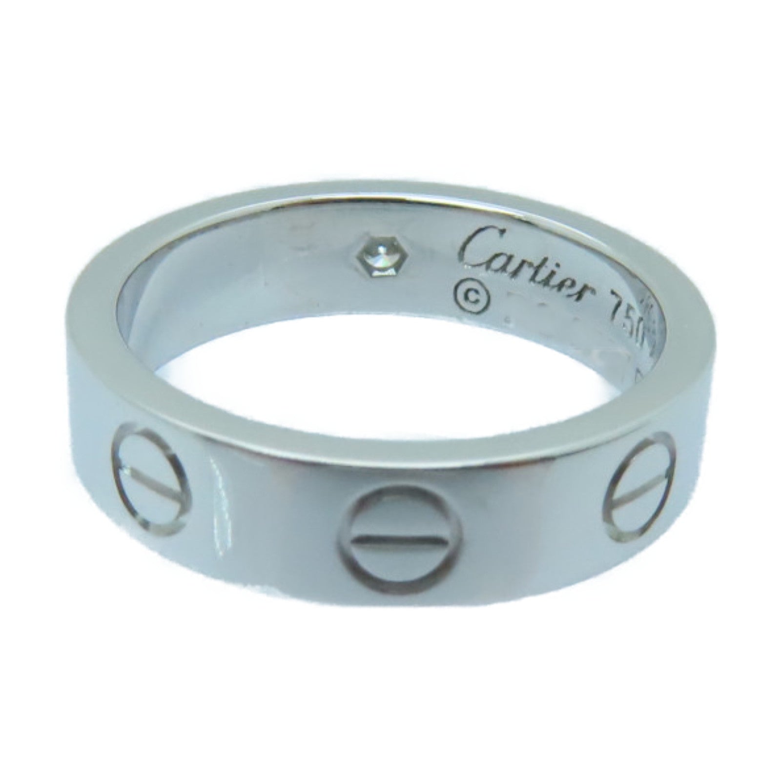 CARTIER 18K白金Love Ring One Dia戒指US#3/Cartier#44