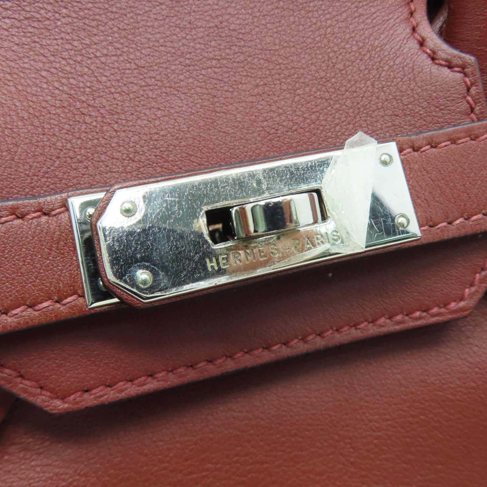 HERMES [Sharp Discount] Swift Leather Birkin 30 Silver Buckle Hand Bag Rough H/Brown