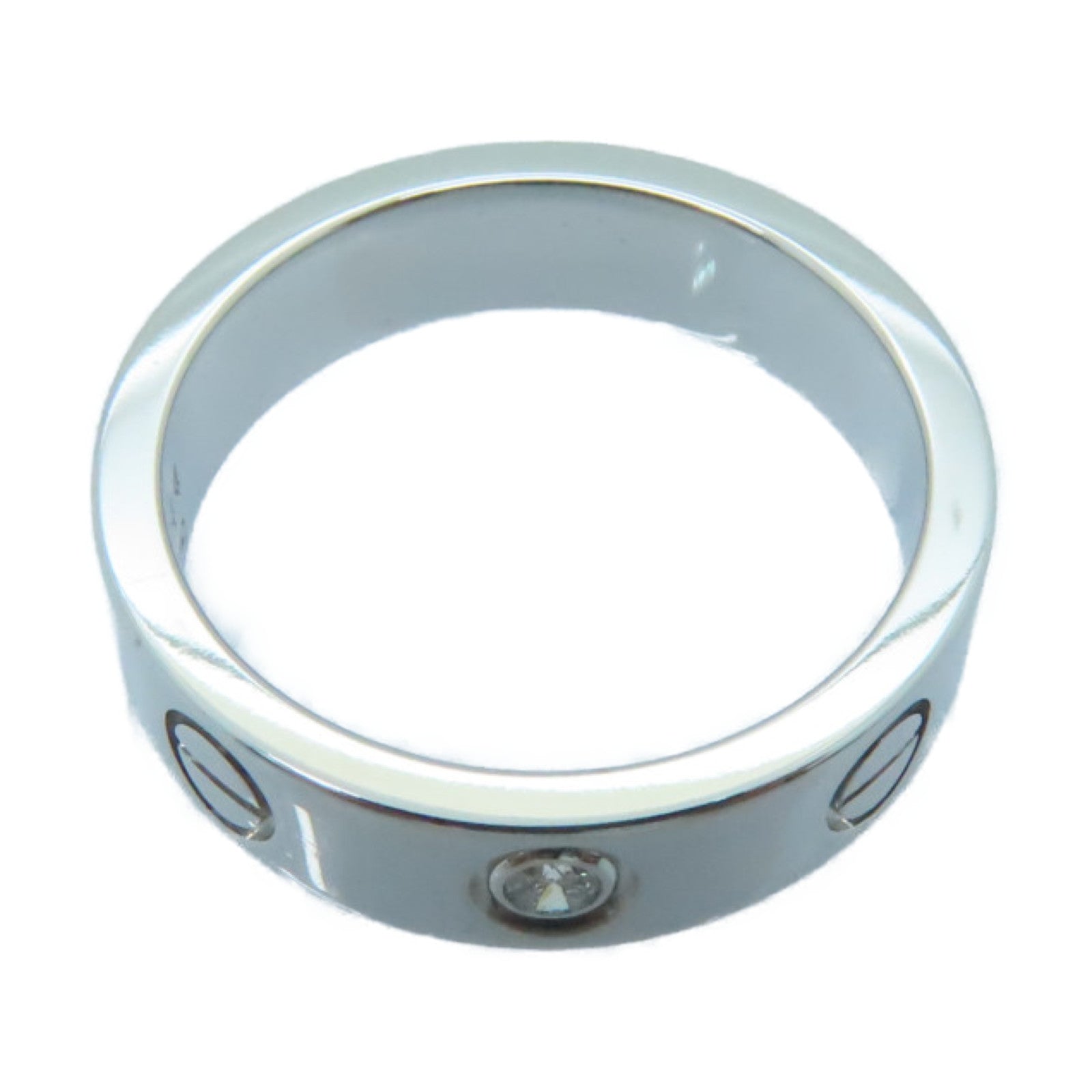 CARTIER 18K白金Love Ring One Dia戒指US#3/Cartier#44