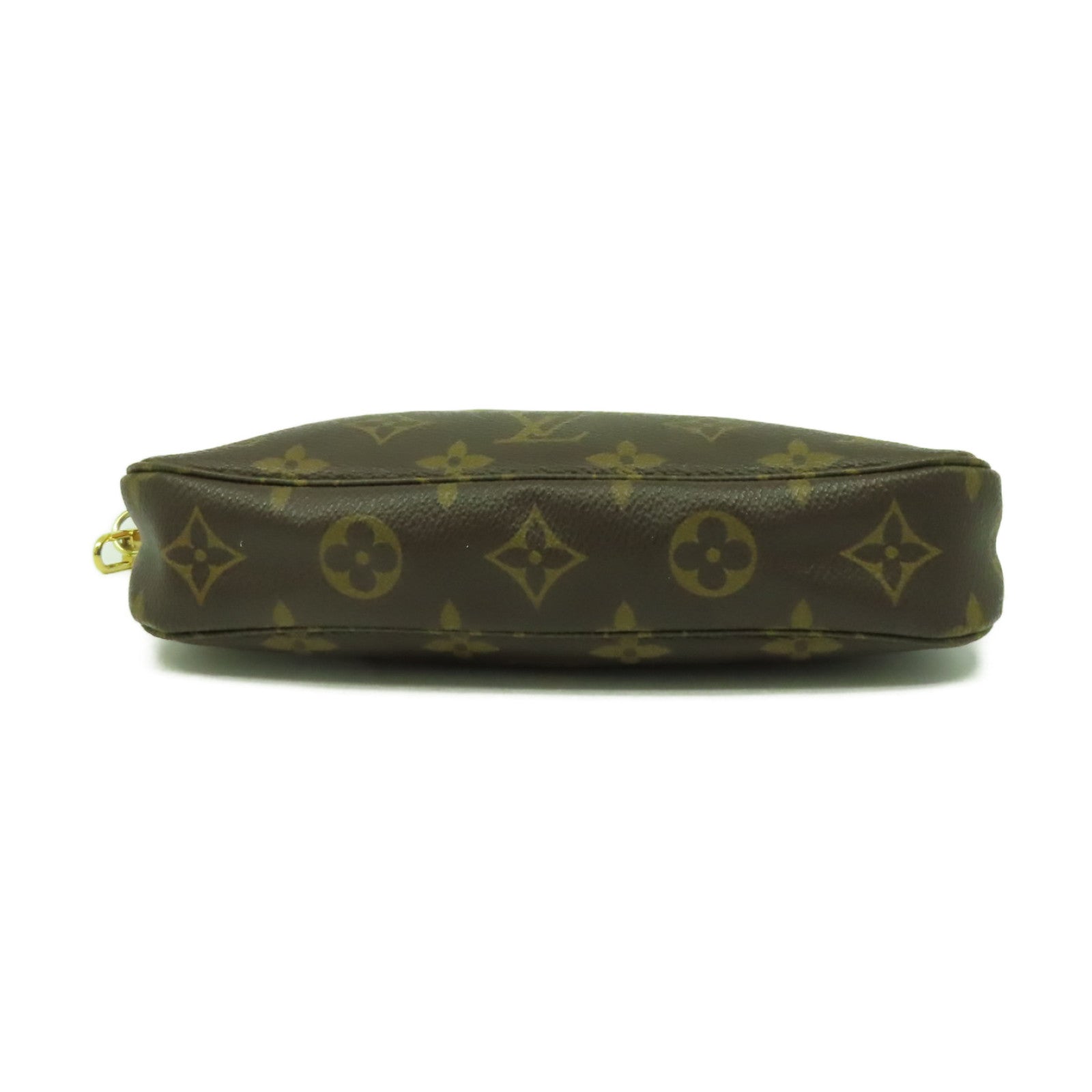 LOUIS VUITTON Monogram Pochette Accessories金扣肩背袋啡色