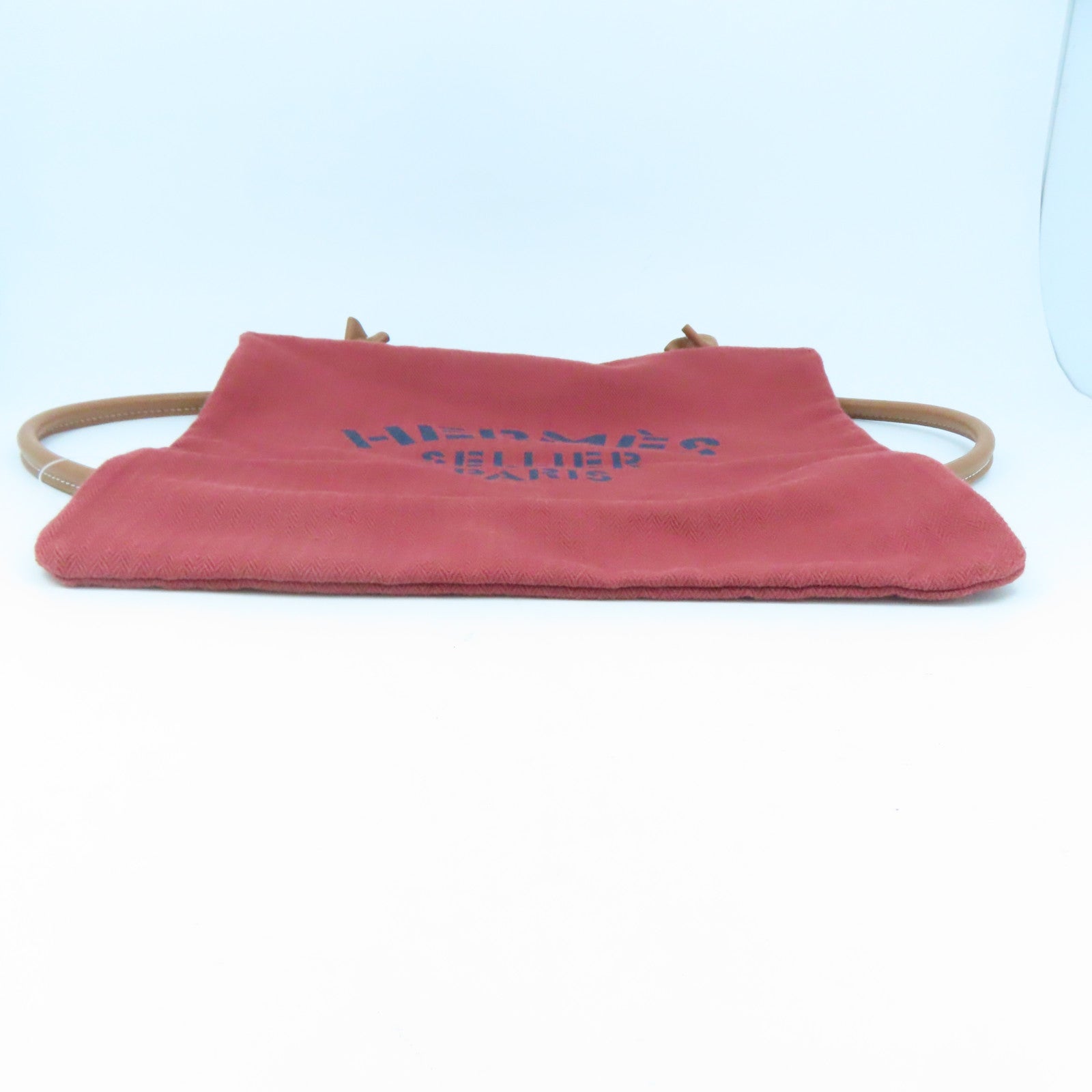 HERMES 帆布Aline MM银扣肩背袋Rouge H酒红色