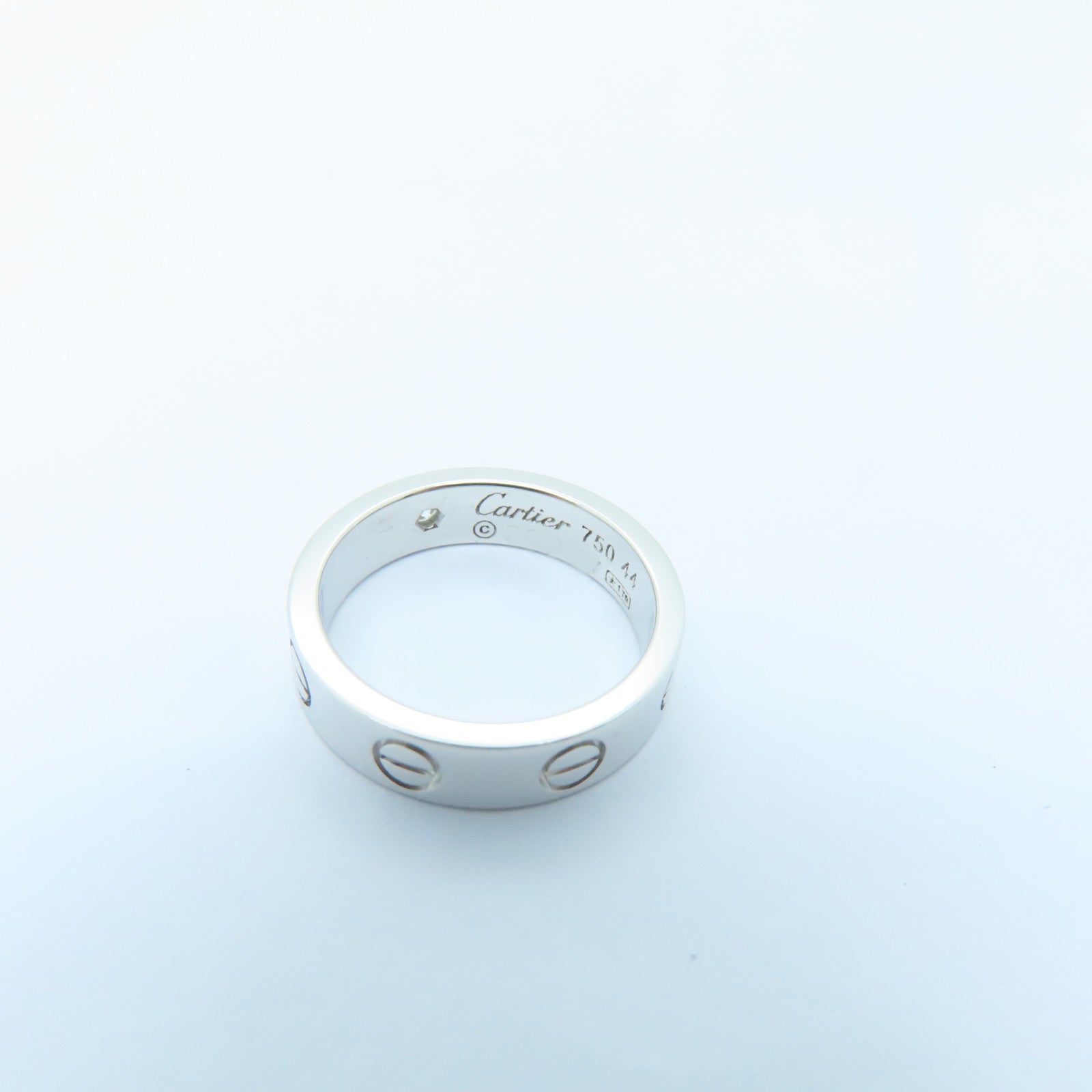 CARTIER 18K白金Love Ring One Dia戒指US#3/Cartier#44