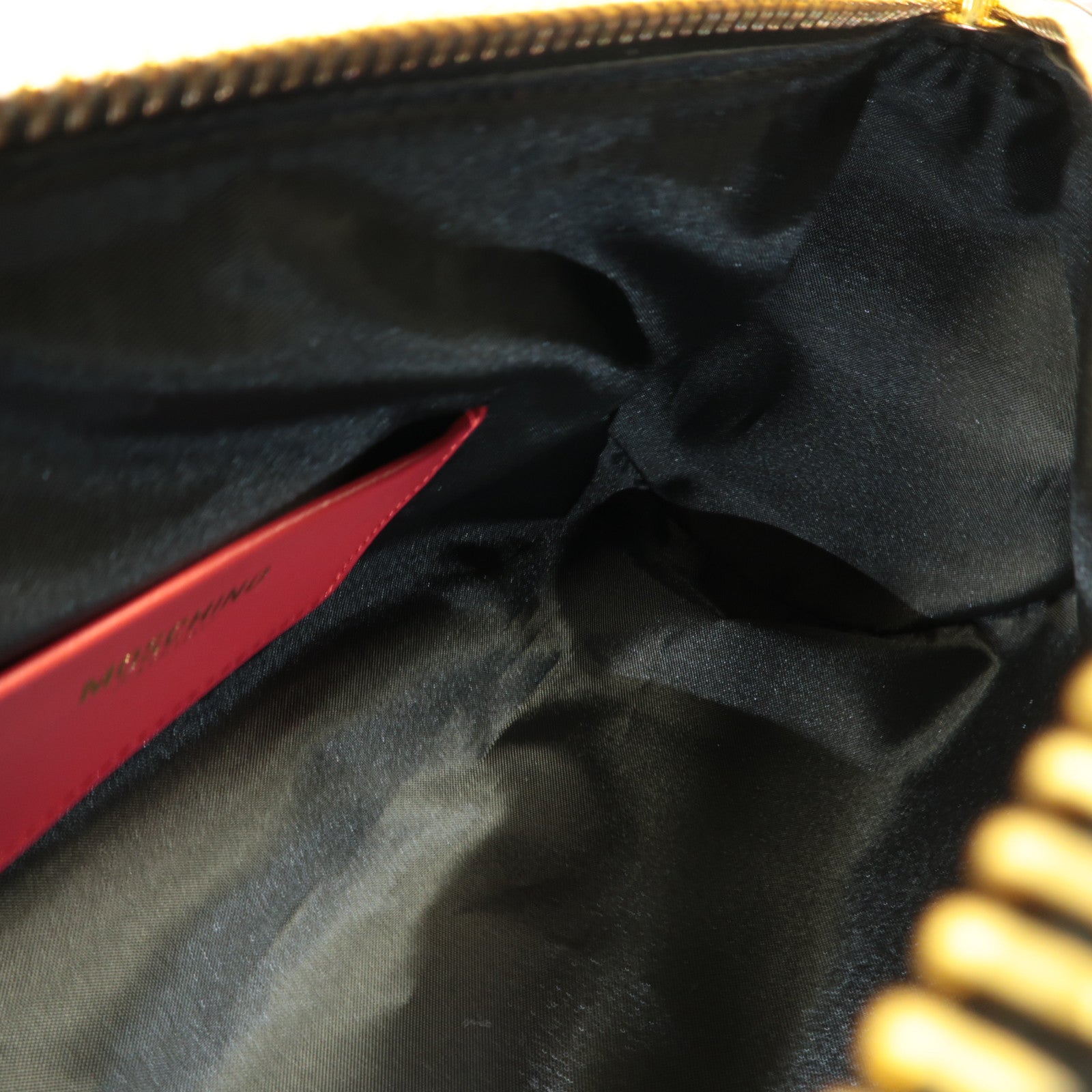 MOSCHINO 牛皮皮革Bugs Bunny Shoulder Bag金扣手挽肩背兩用袋紅色