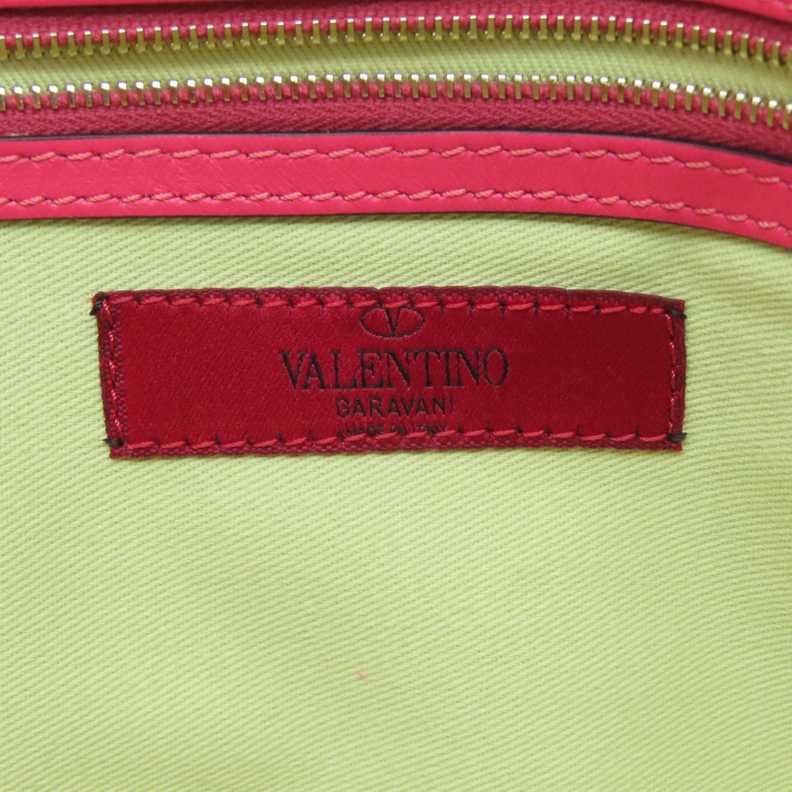 Valentino 牛皮皮革Shoulder Bag金扣肩背袋粉紅色