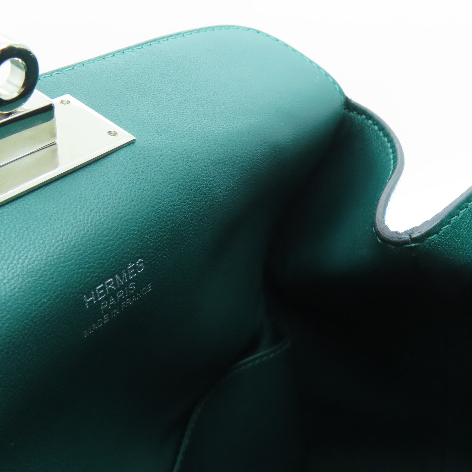 HERMES 【激減優惠】Evercolor皮革Toolbox 20 Shoulder Bag銀扣手挽肩背兩用袋藍色