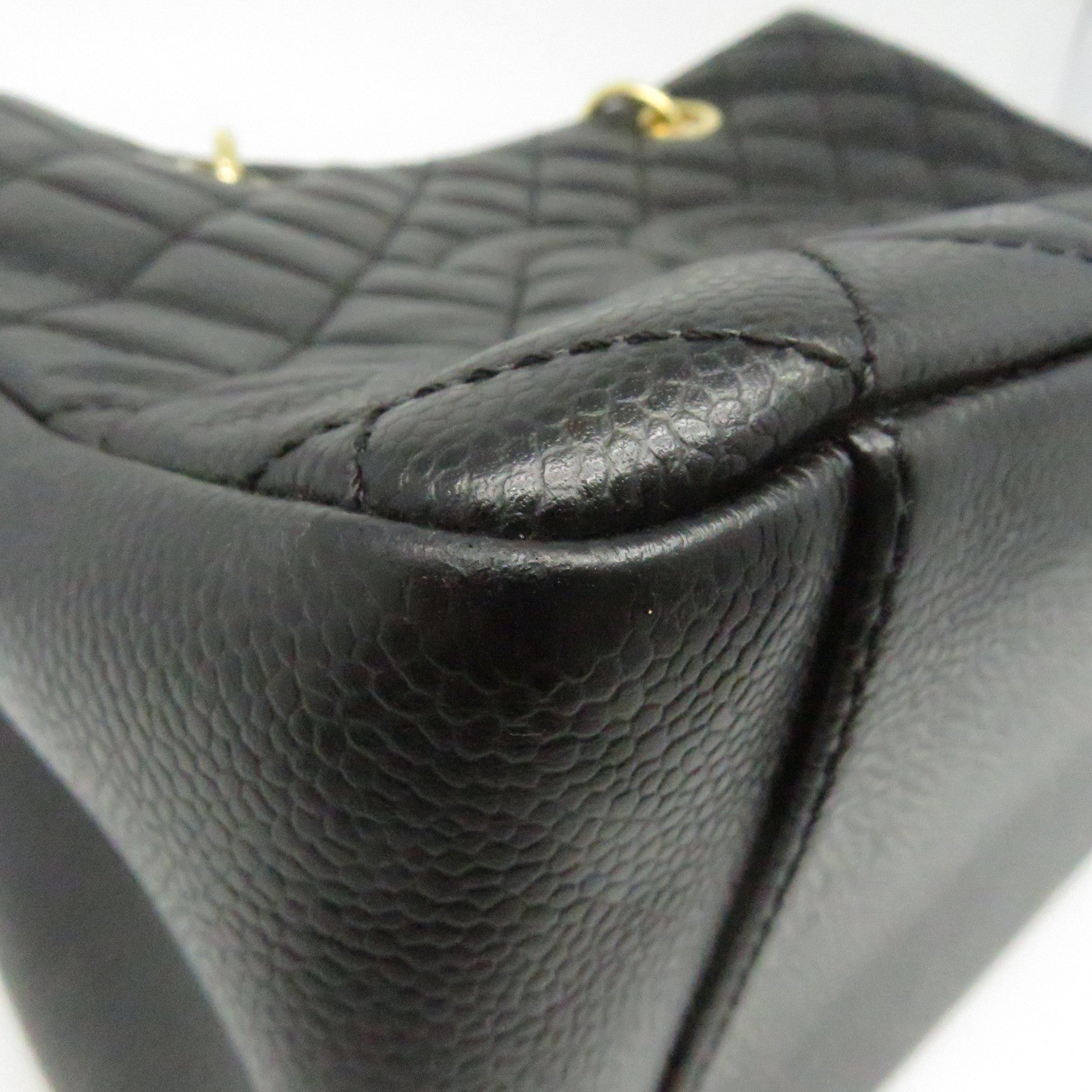 CHANEL Caviar皮革GST金扣鏈帶肩背袋黑色