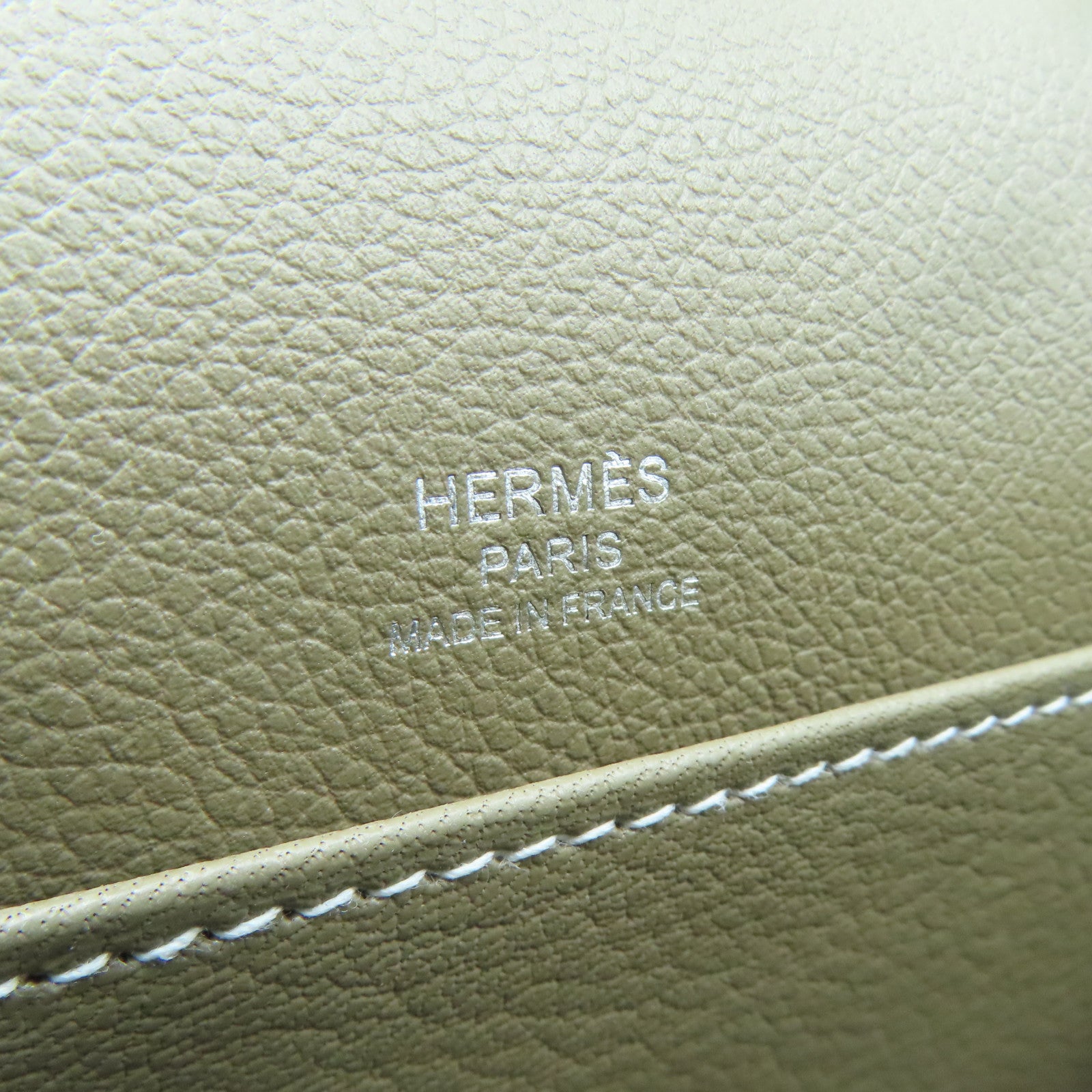 HERMES Evercolor Leather Mini Roulis Silver Buckle Shoulder Bag Elephant Gray