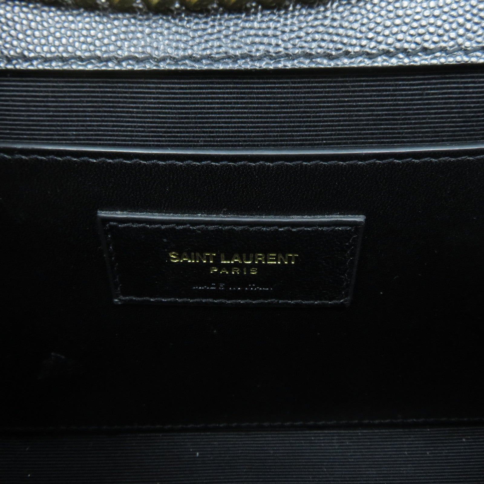 SAINT LAURENT 牛皮皮革Chain Shoulder金扣鏈帶肩背袋黑色